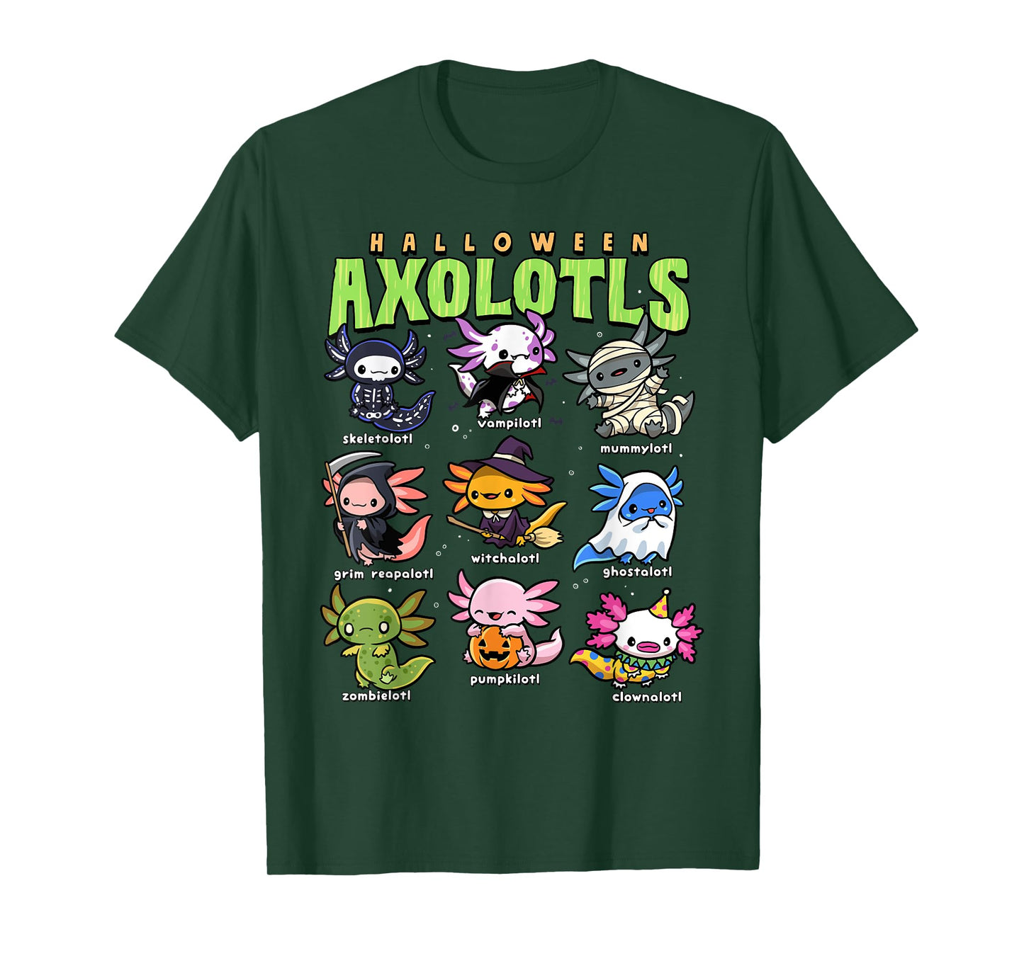 Axolotl Halloween Shirt Creepy Axolotls Trick or Treat Alotl T-Shirt