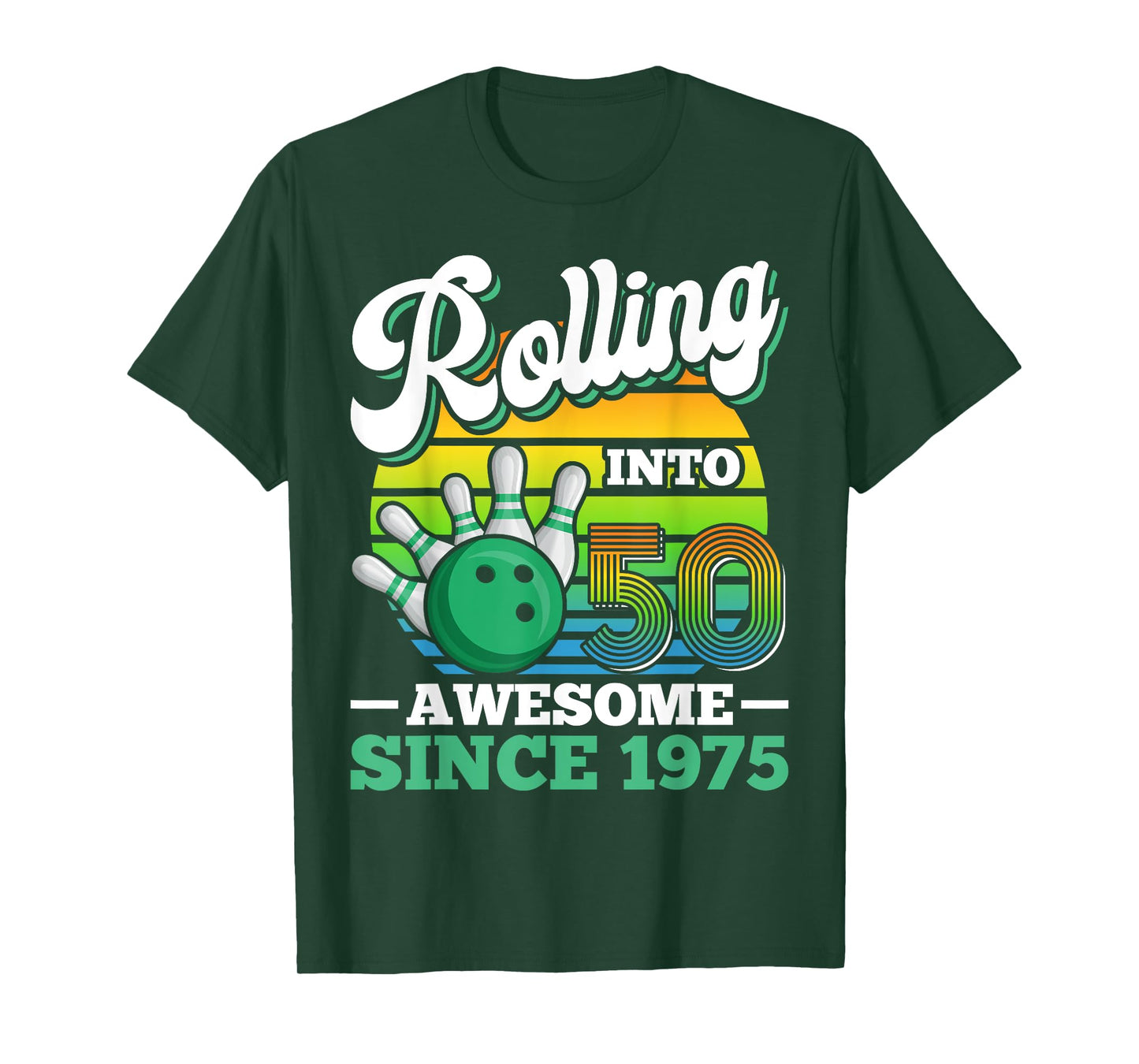 Bowling Birthday Party Rolling Into 50 Years 50th Birthday T-Shirt