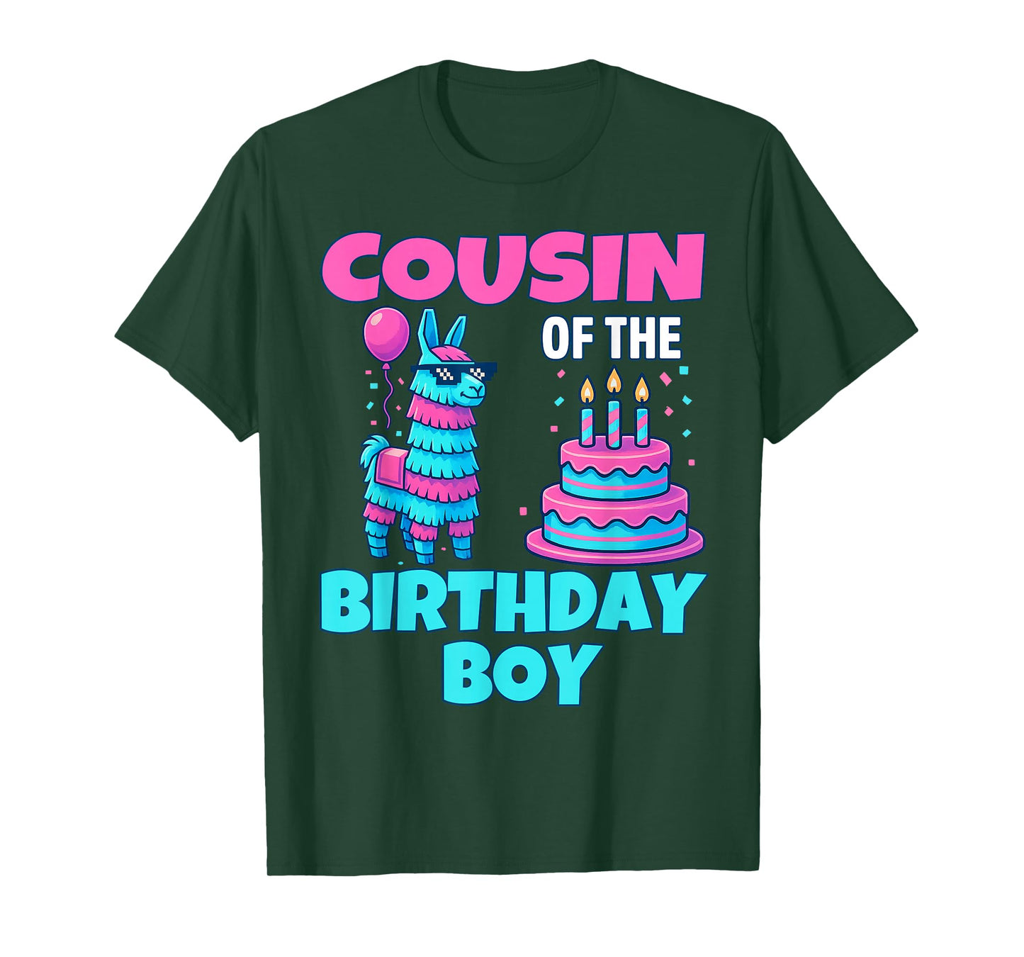 cousin Birthday Boy Llama Pinata Party family mathing women T-Shirt
