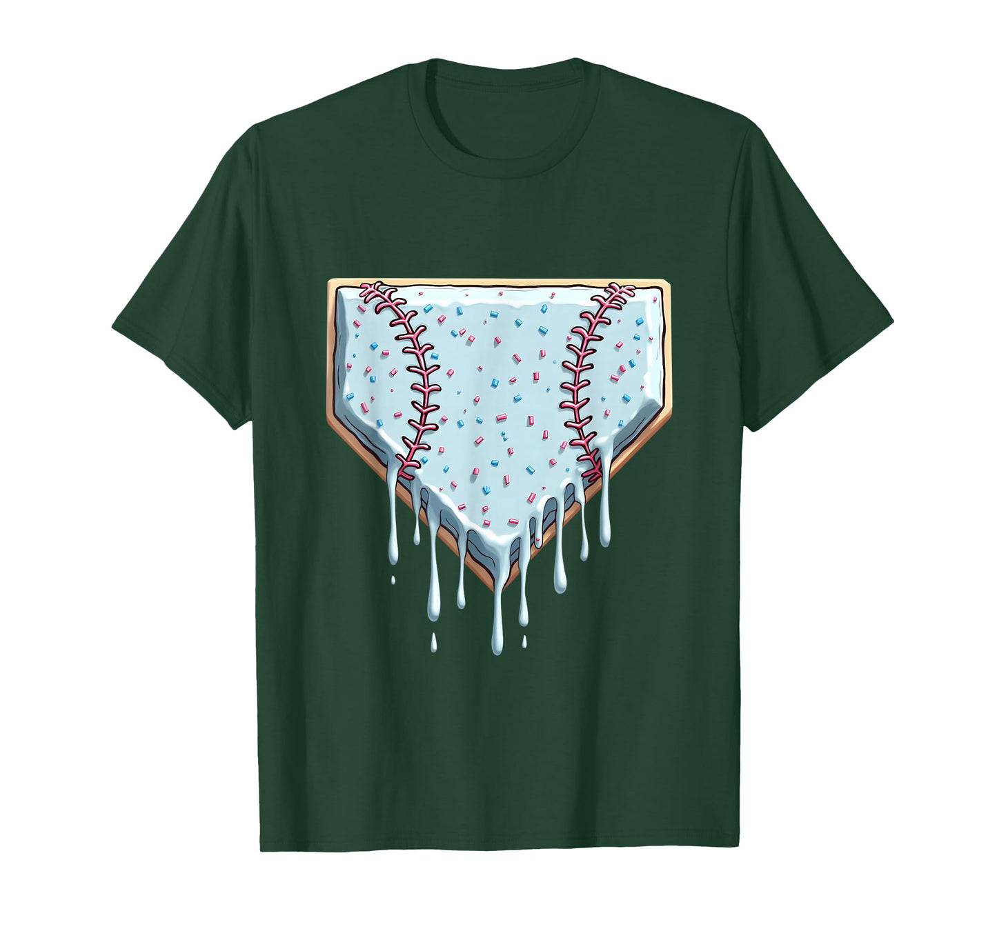 Baseball Ice Cream Dripping Youth Toddler Women Kids Boys T-Shirt