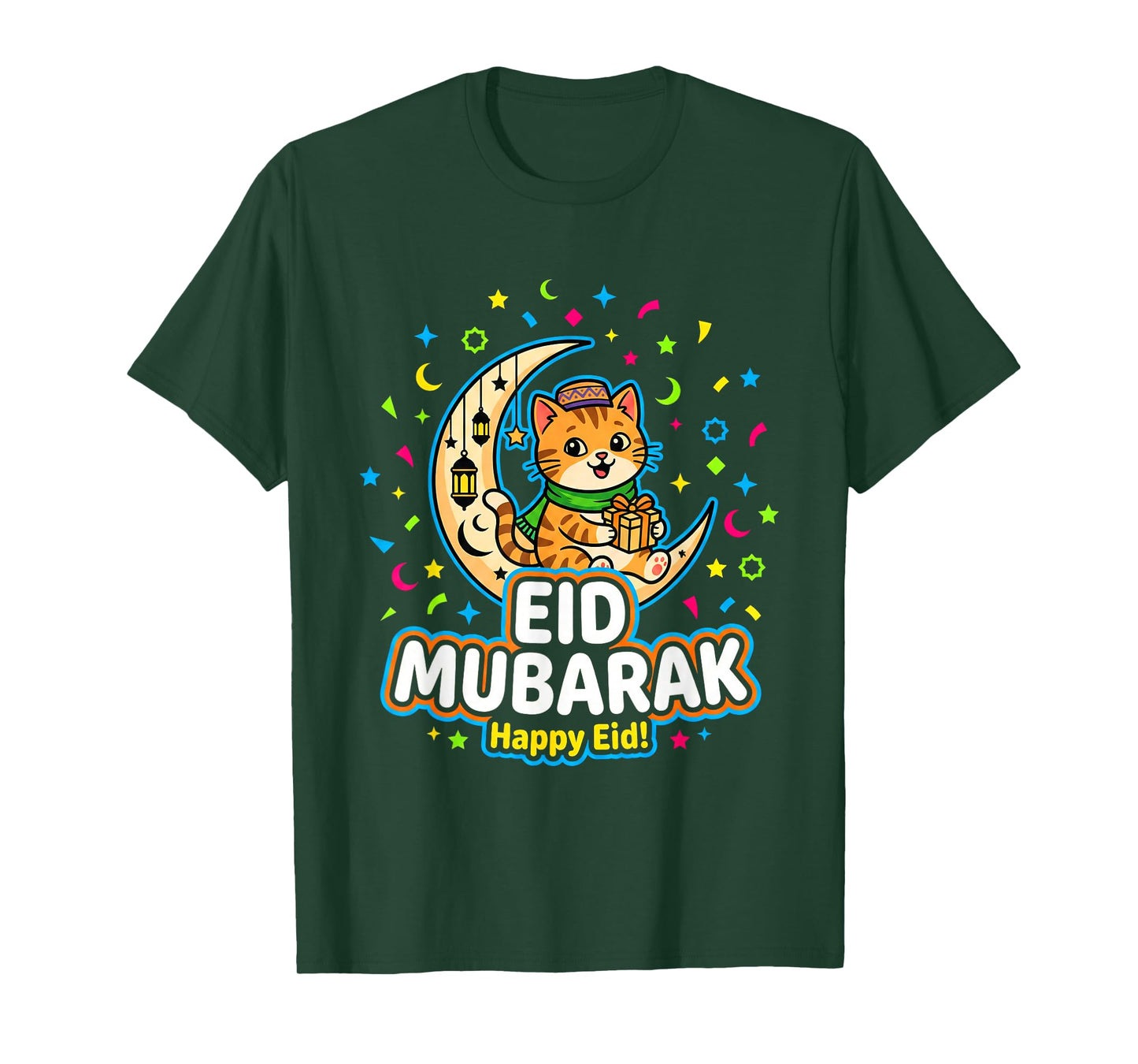 Happy Cat Eid Mubarak for Muslim Kids Eid al Fitr/al Adha T-Shirt