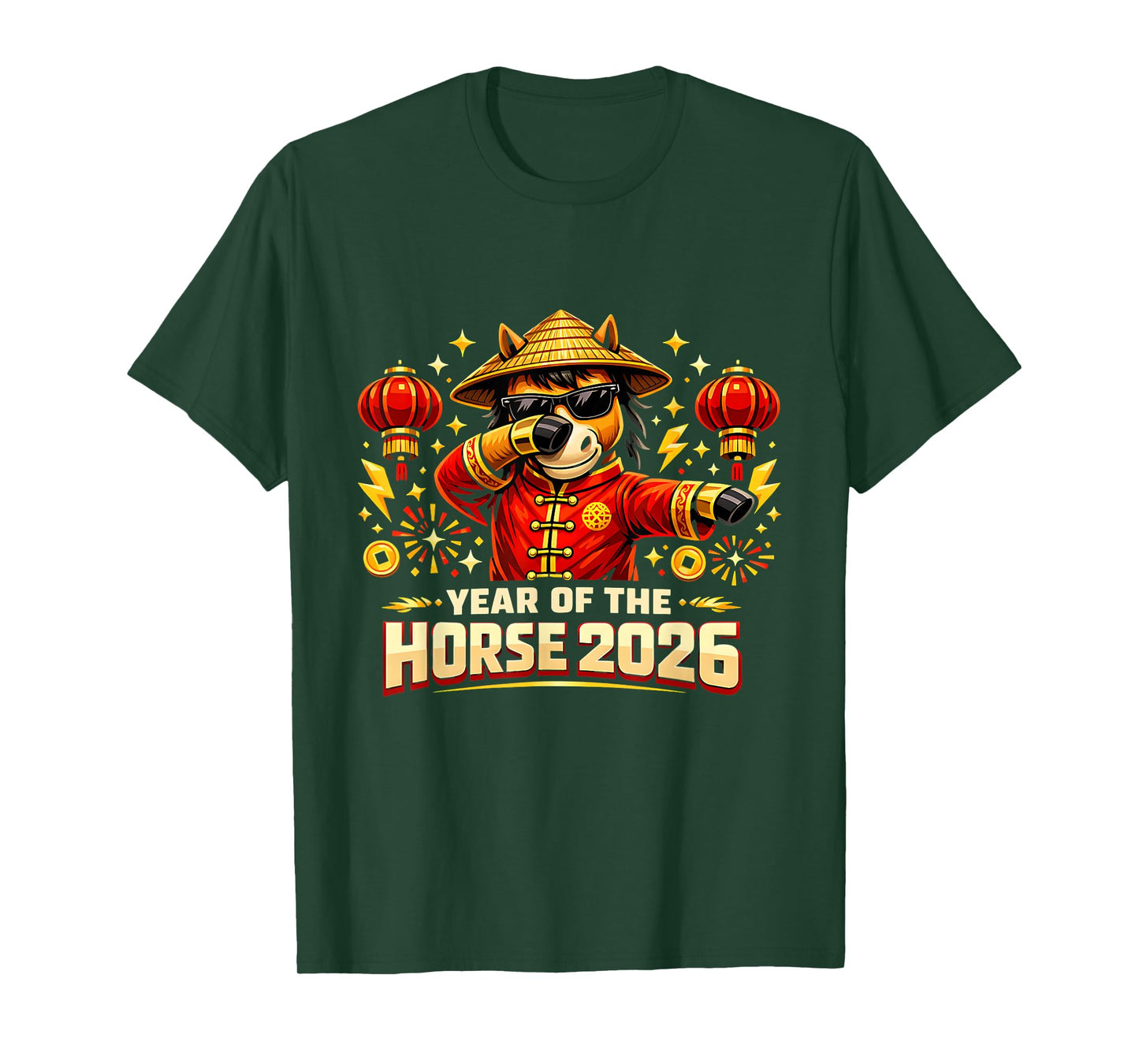 Year of The Horse 2026 Dabbing Horse Chinese New Year Kids T-Shirt