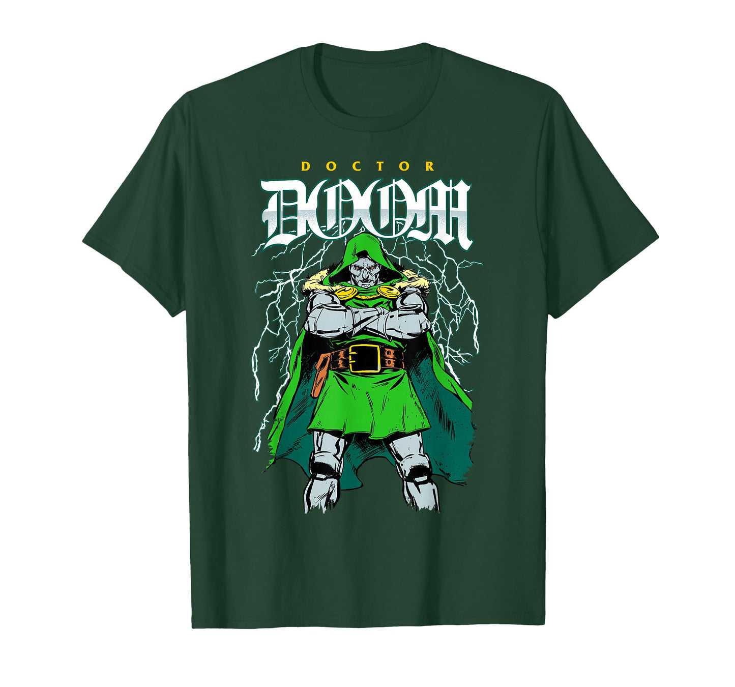 Marvel Doctor Doom with Lightning Background T-Shirt
