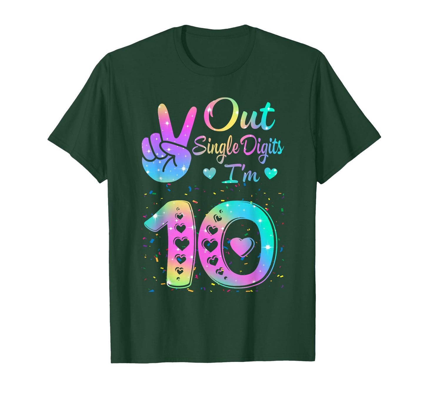 Birthday Tie dye Single Digits I'm 10th Digits Girls Women T-Shirt
