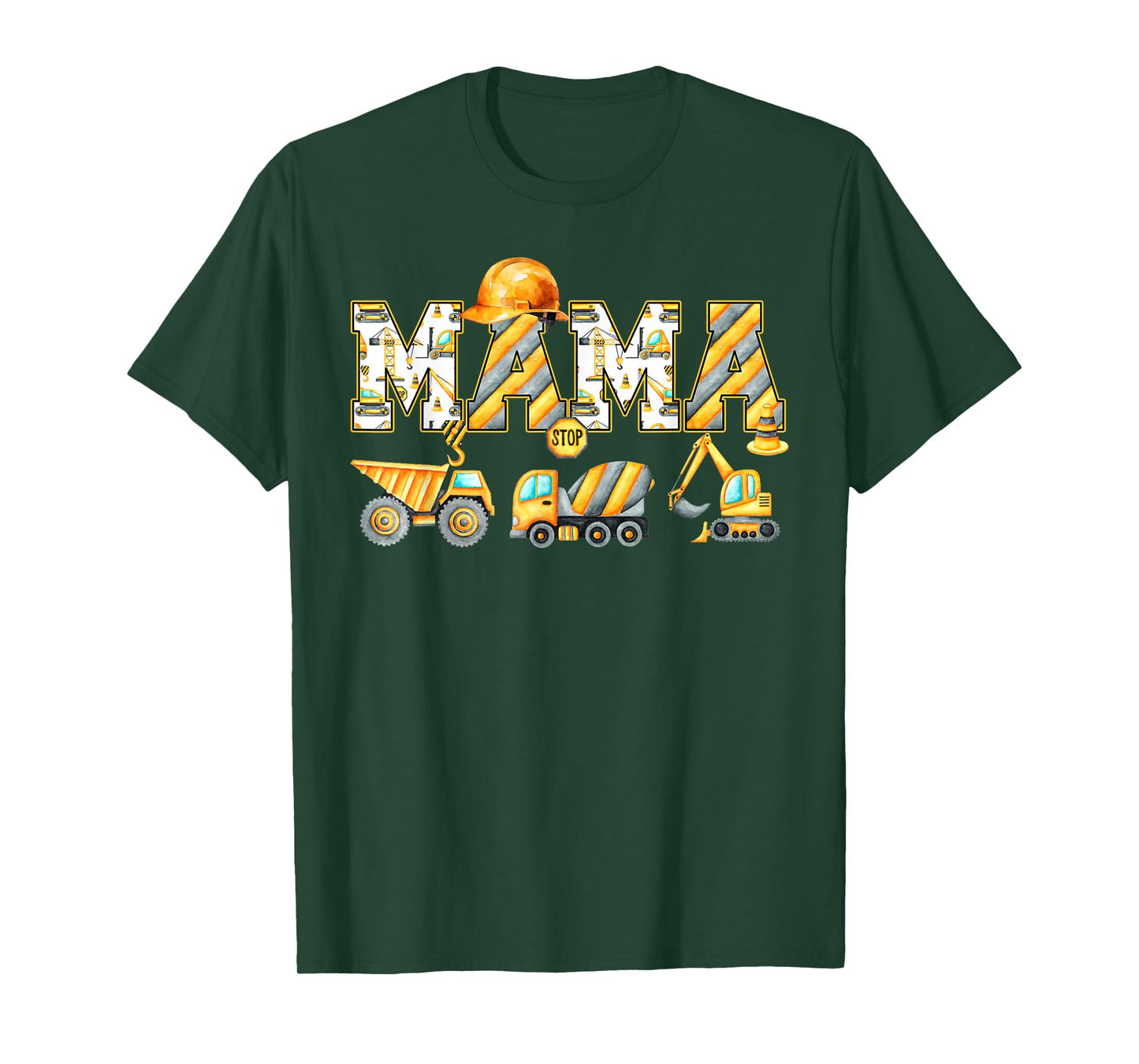 Funny Mama Construction Excavator Kids Matching Family Party T-Shirt