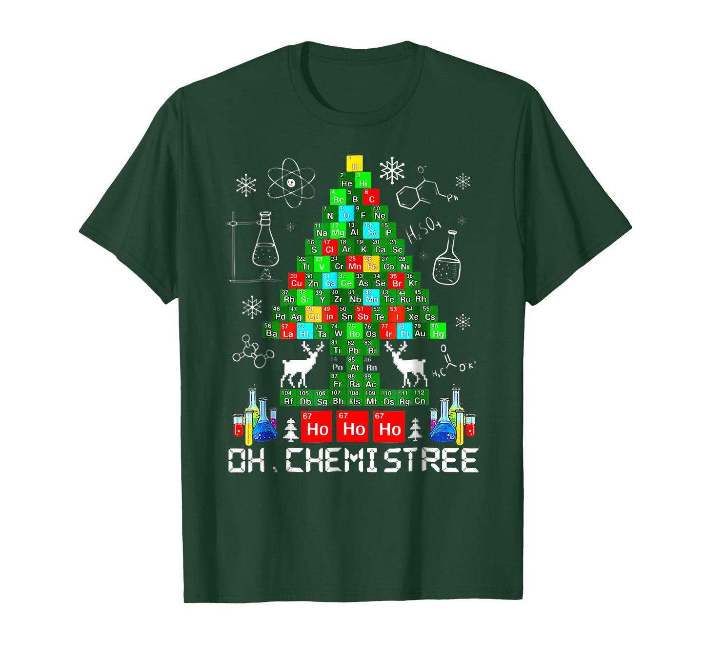 BORN Oh Chemistree Funny Science Christmas Tree Chemistry Chemist T-Shirt