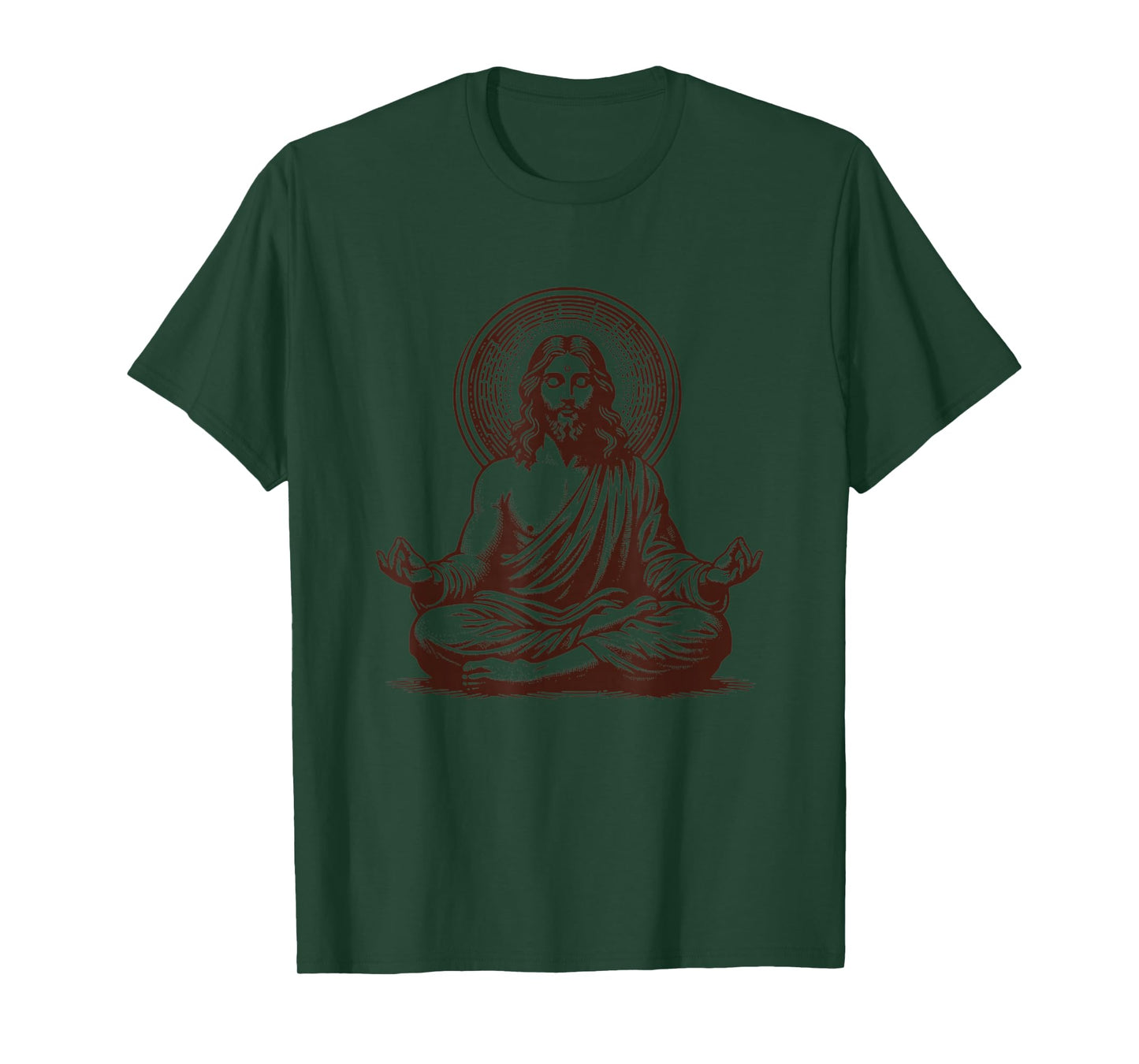 Jesus Meditating As A Buddhist Monk Meditation T-Shirt