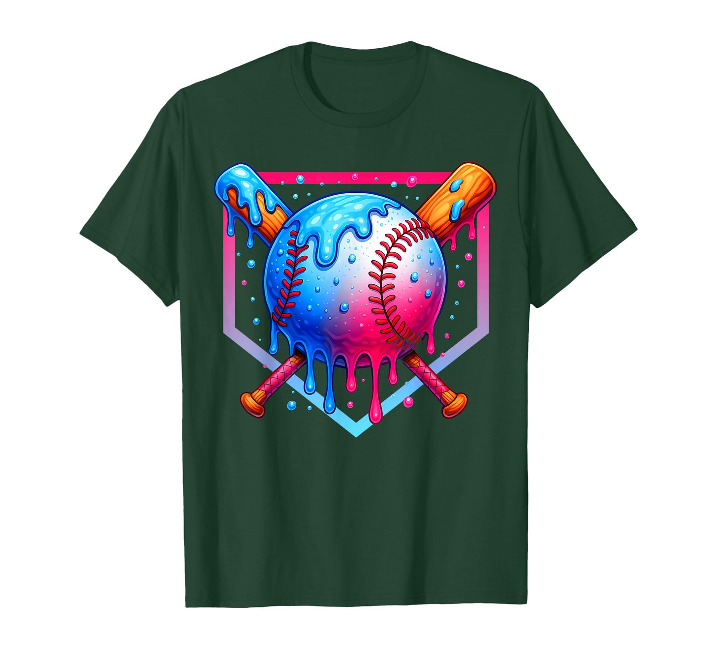 Baseball Drip Boys Home Plate Ice Cream Sport Players & Fans T-Shirt