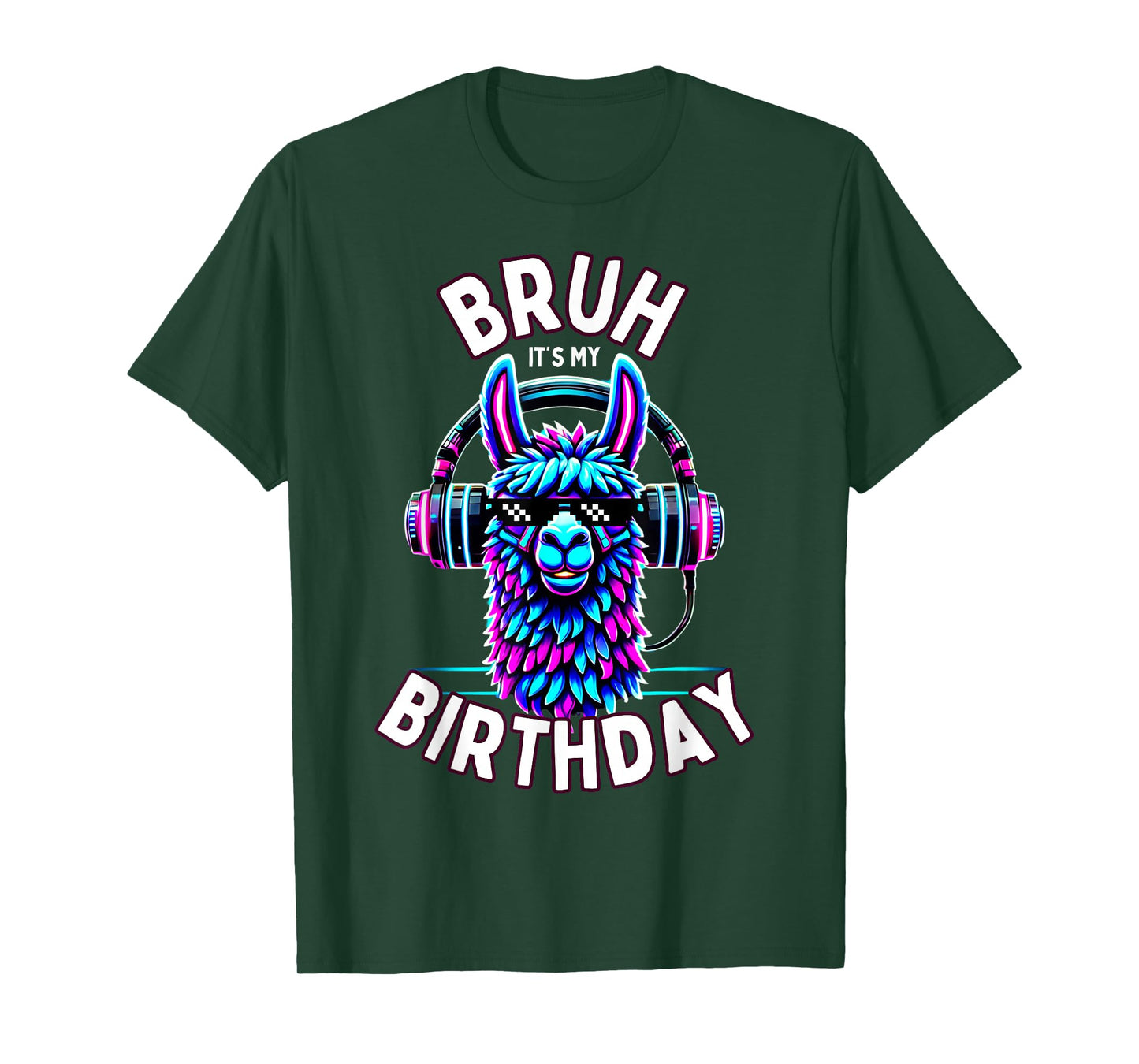 Bruh Its My Birthday Llama Boy Kids Girl Family Funny Party T-Shirt