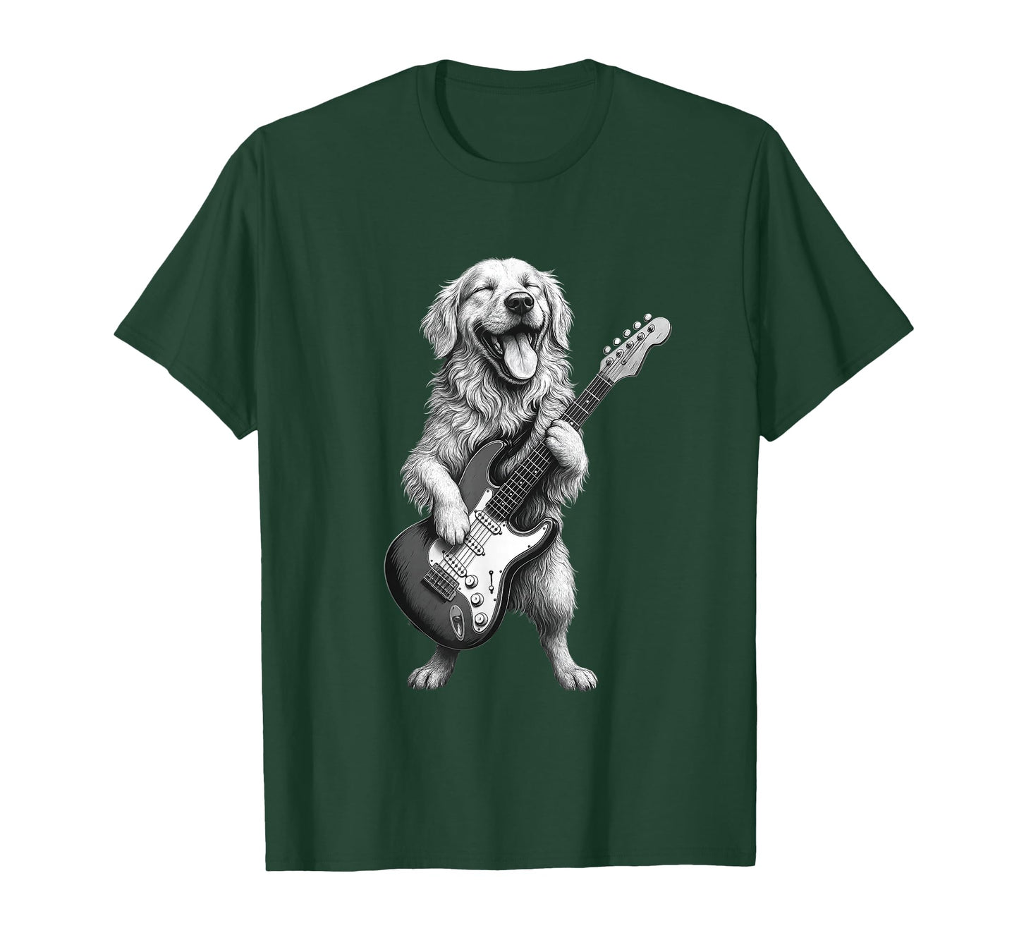 Golden Retriever Playing Guitar Funny Dog Lover T-Shirt