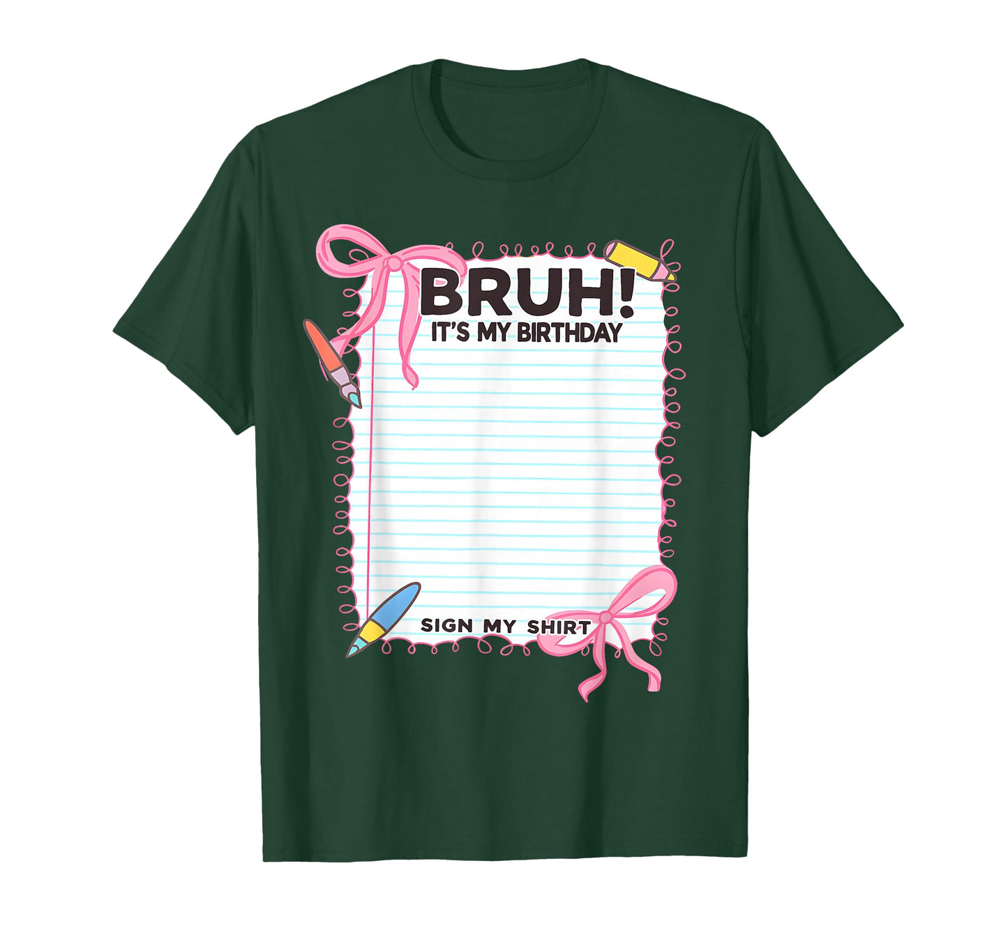 It's My Birthday Sign My Shirt Cute Bow Birthday Girls T-Shirt