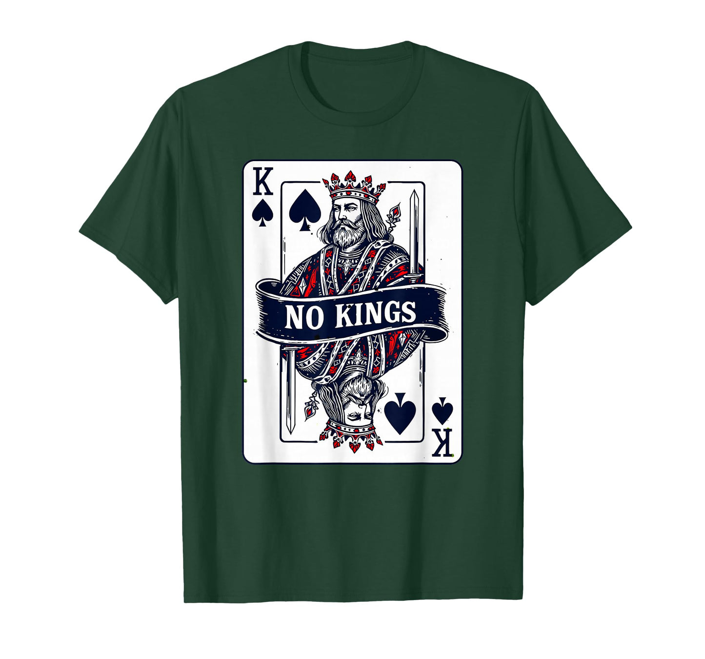No Kings Playing Card Design Statement T-Shirt
