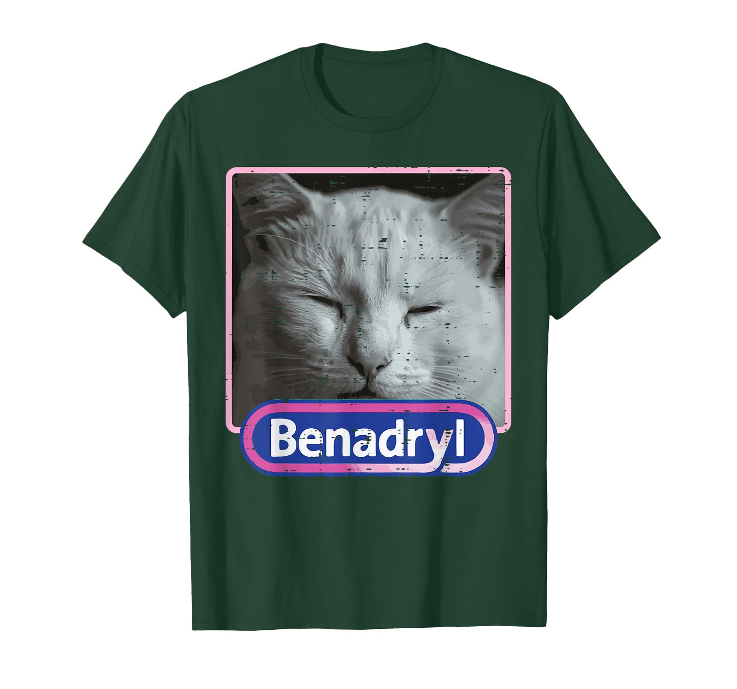 Cat Benadryl Meme Funny Viral Dank Humor Women Men Kids T-Shirt