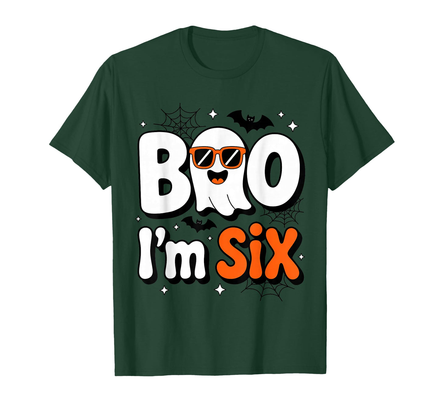 Boo I'm Six Funny Ghost Halloween 6th Birthday Toddler Kids T-Shirt