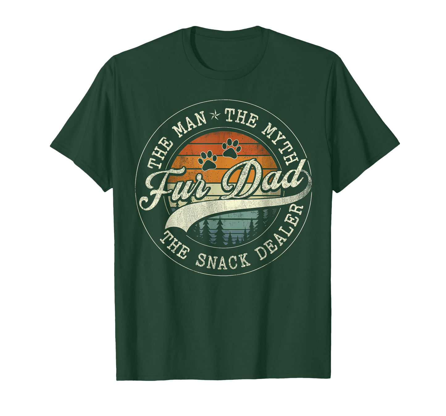 Fur Dad The Myth The Snack Dealer Fathers Day Dog Dad Men T-Shirt