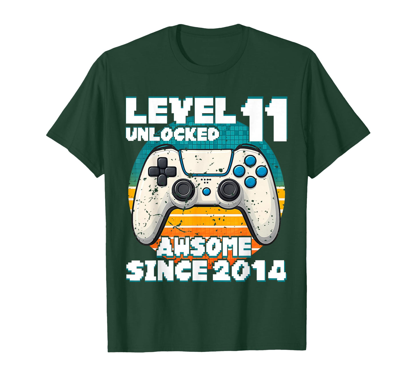 Level 11 Unlocked Awesome Since 2014 Gaming 11th Birthday T-Shirt