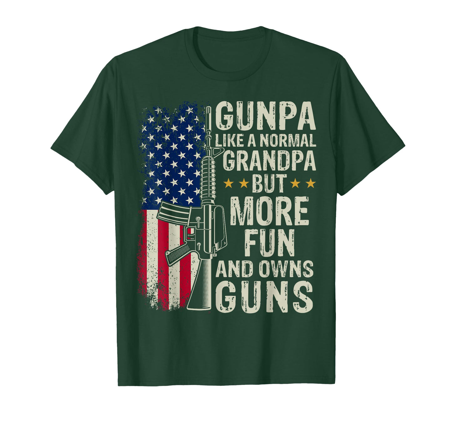 Gunpa Like A Normal Grandpa Patriotic USA 4th of July T-Shirt