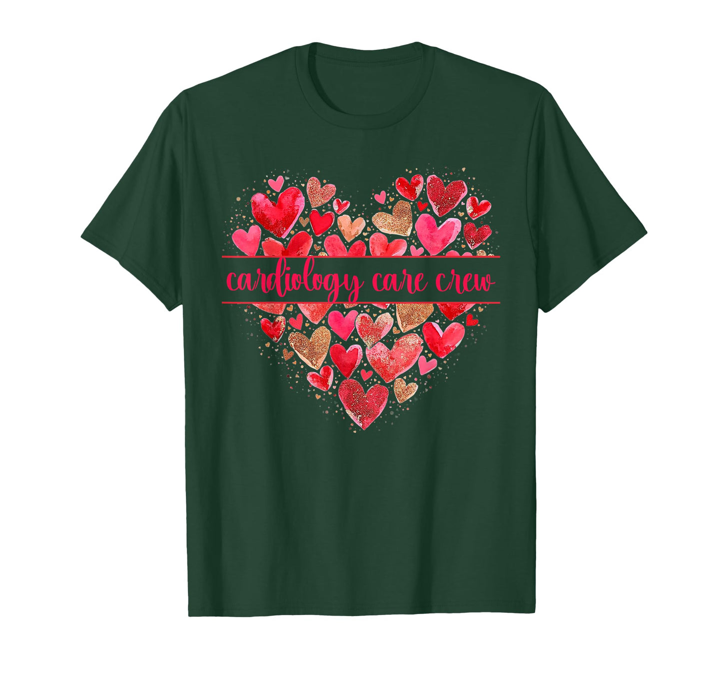 Cardiology Care Crew Heart Valentines CVICU Cardiac Nurse T-Shirt