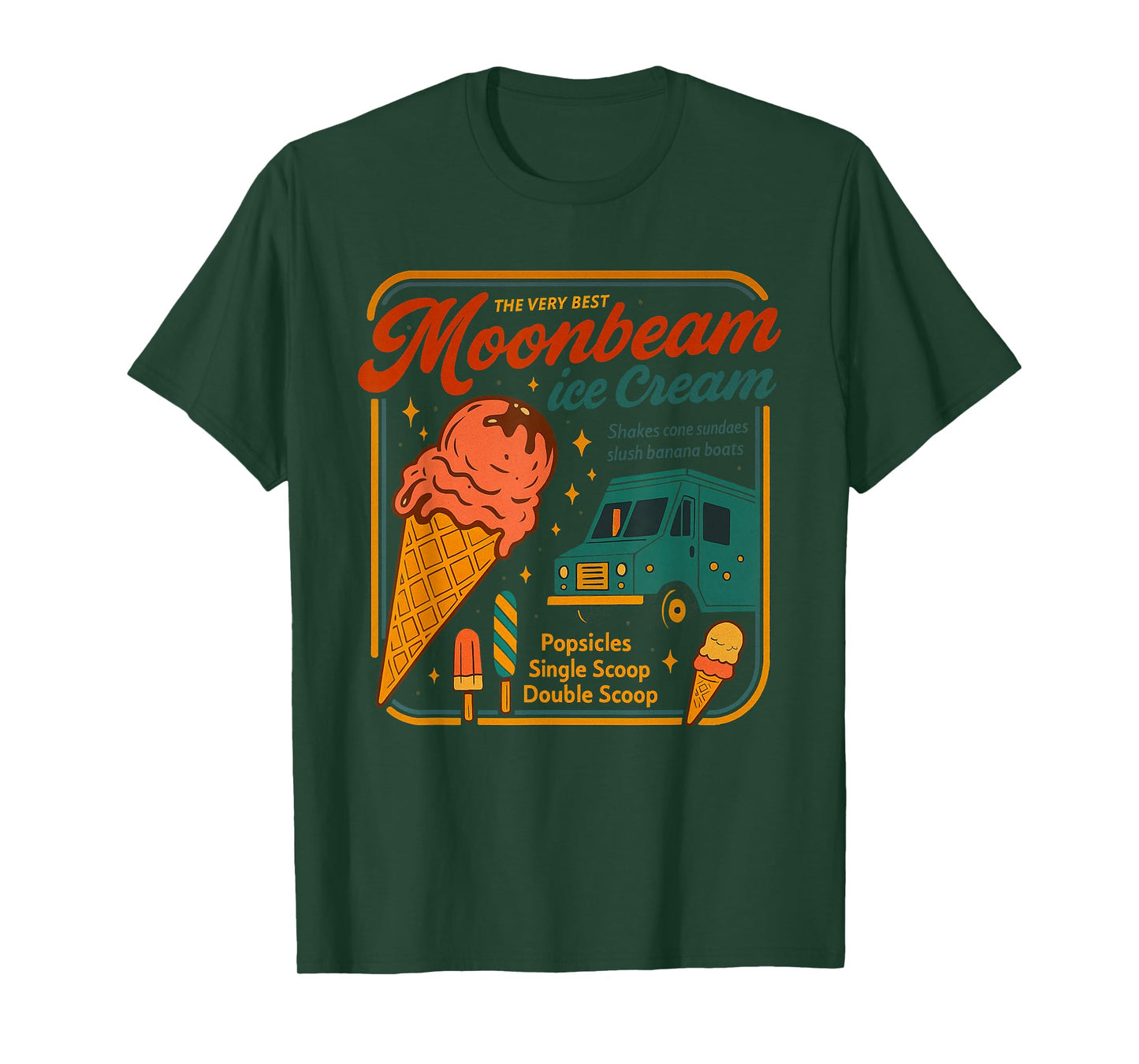 Moonbeam Ice Cream Vintage Retro Funny Dessert Foodie T-Shirt