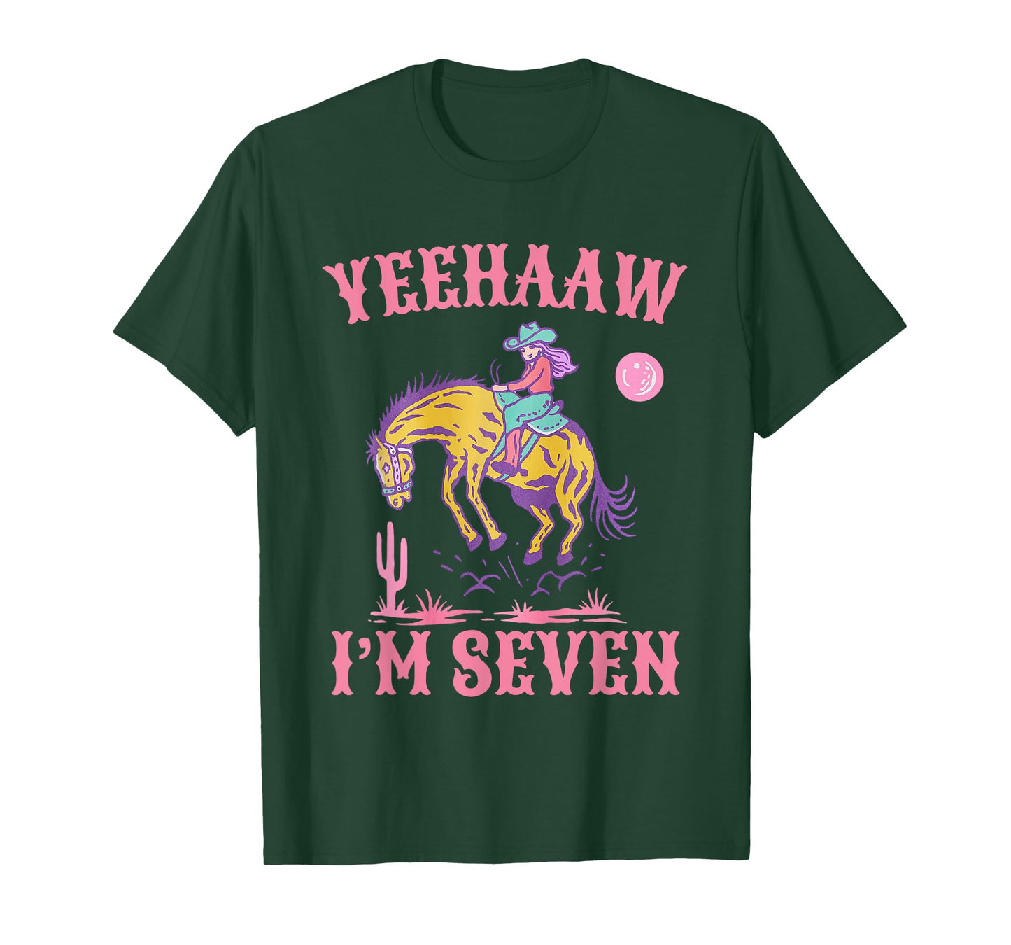 Kids 7 years old Cowgirl Western Rodeo 7th Birthday girl T-Shirt