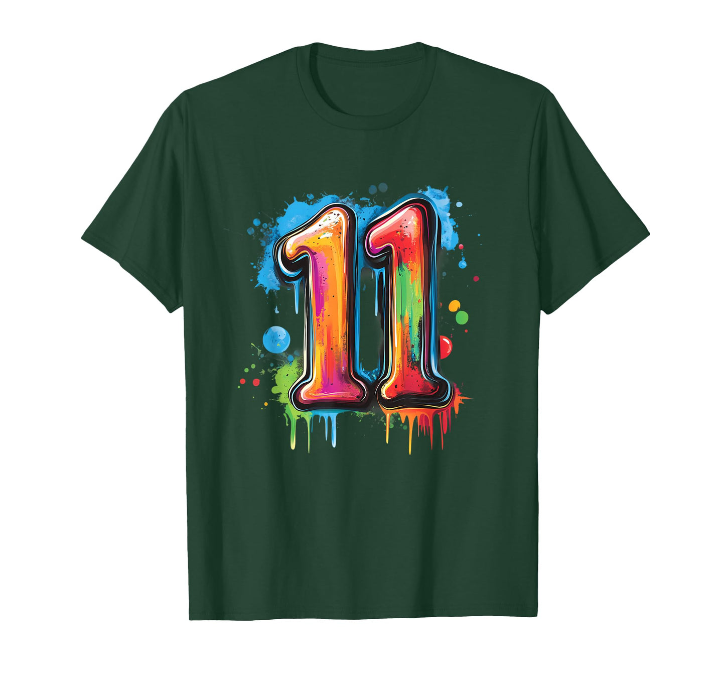 Number 11 11th Birthday Eleven Year Old Boys Girls Graffiti T-Shirt