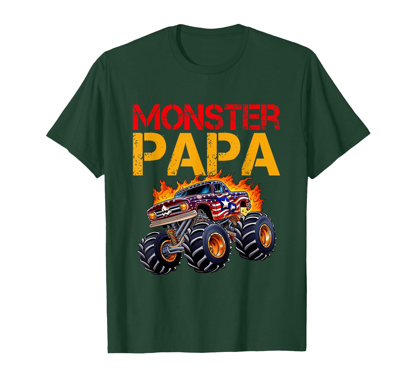 Monster Truck Papa Father's Day Dad Men T-Shirt
