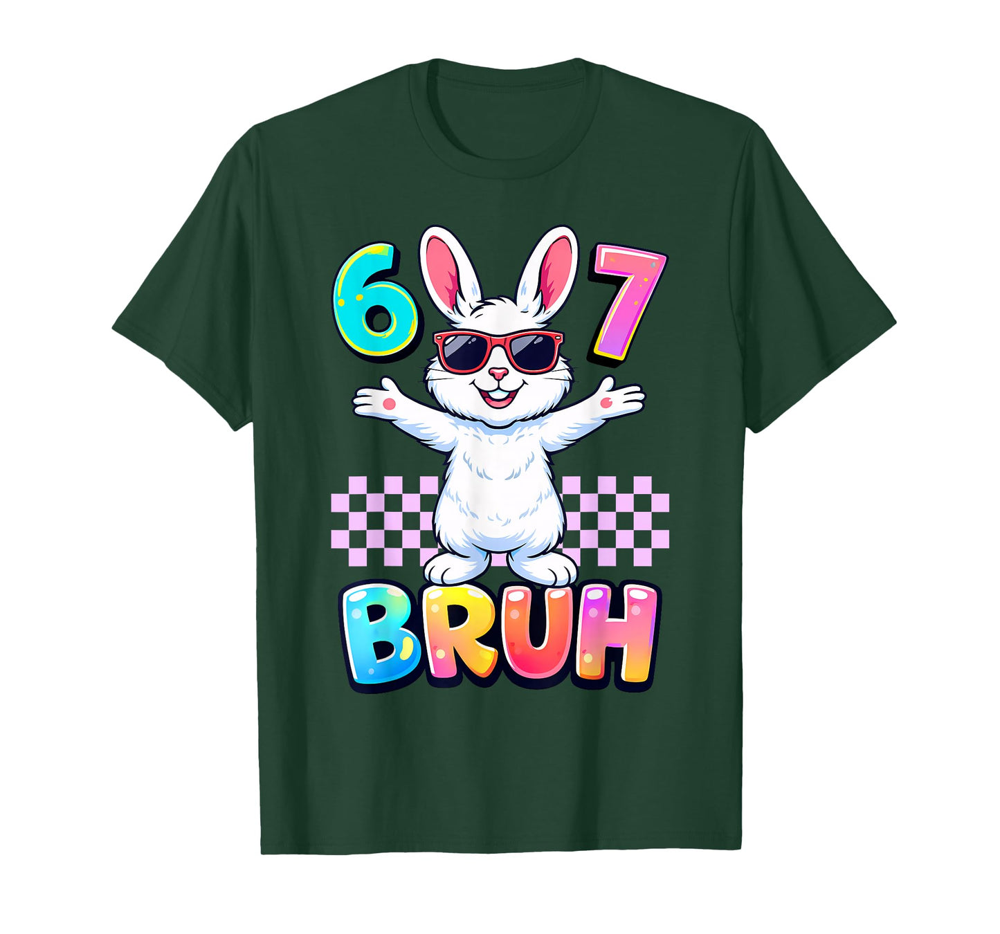 Six Seven Bruh Easter Shirt Kids 67 Bunny Easter Boys 6 7 T-Shirt