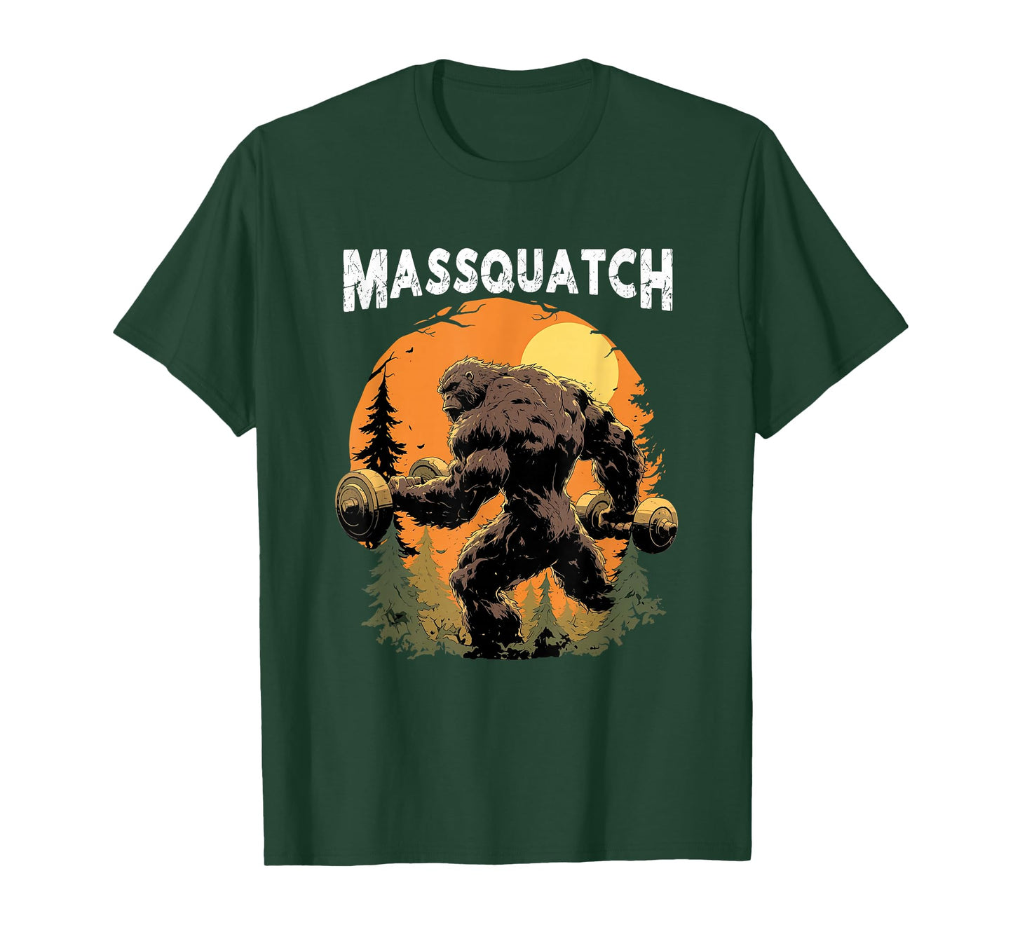 Hairy Animal Workout Merch Bigfoot Massquatch Funny Sasquatch Workout Gym Weightlifter T-Shirt