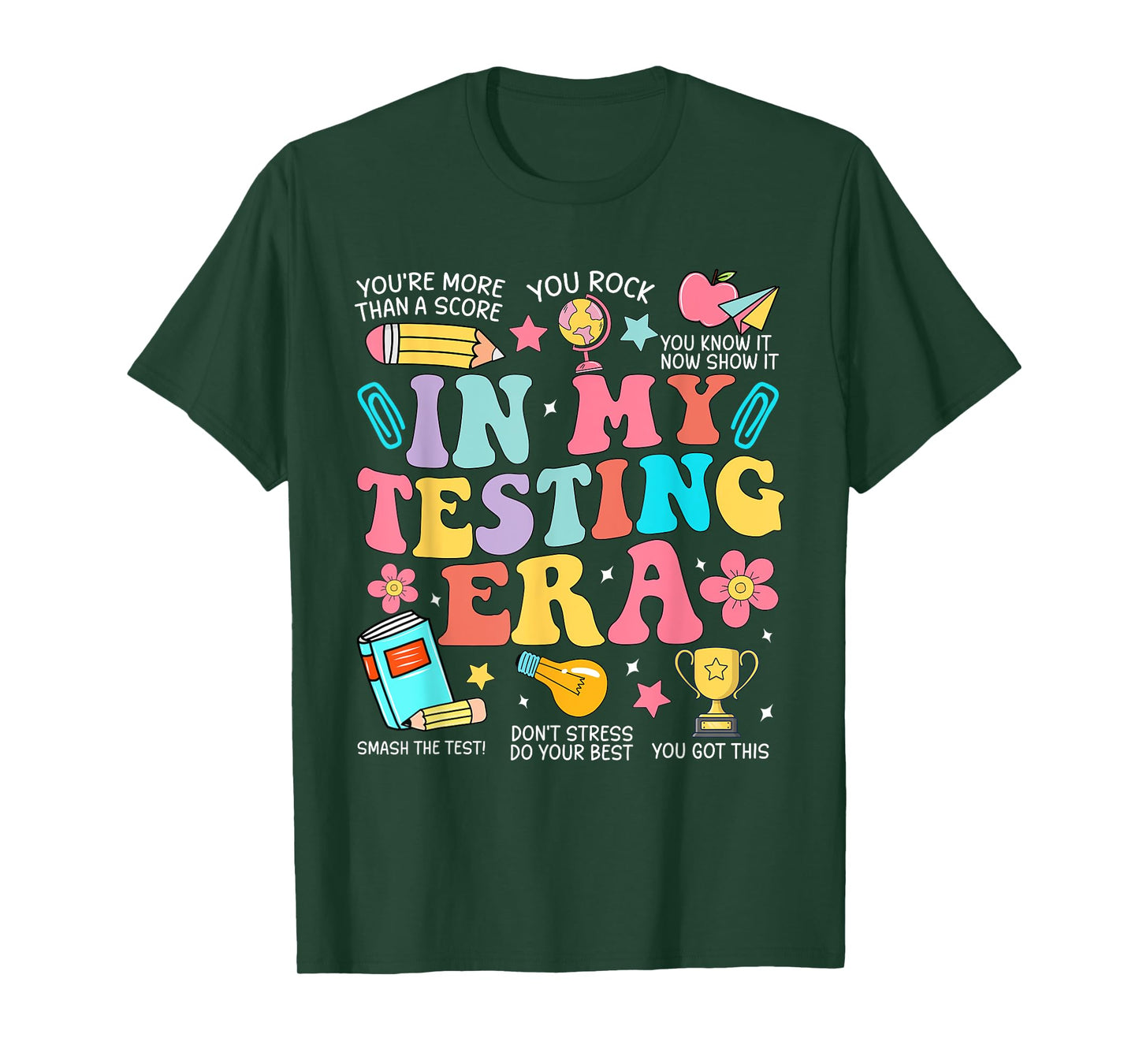 Groovy In My Testing Era Motivational Teacher Test Day T-Shirt