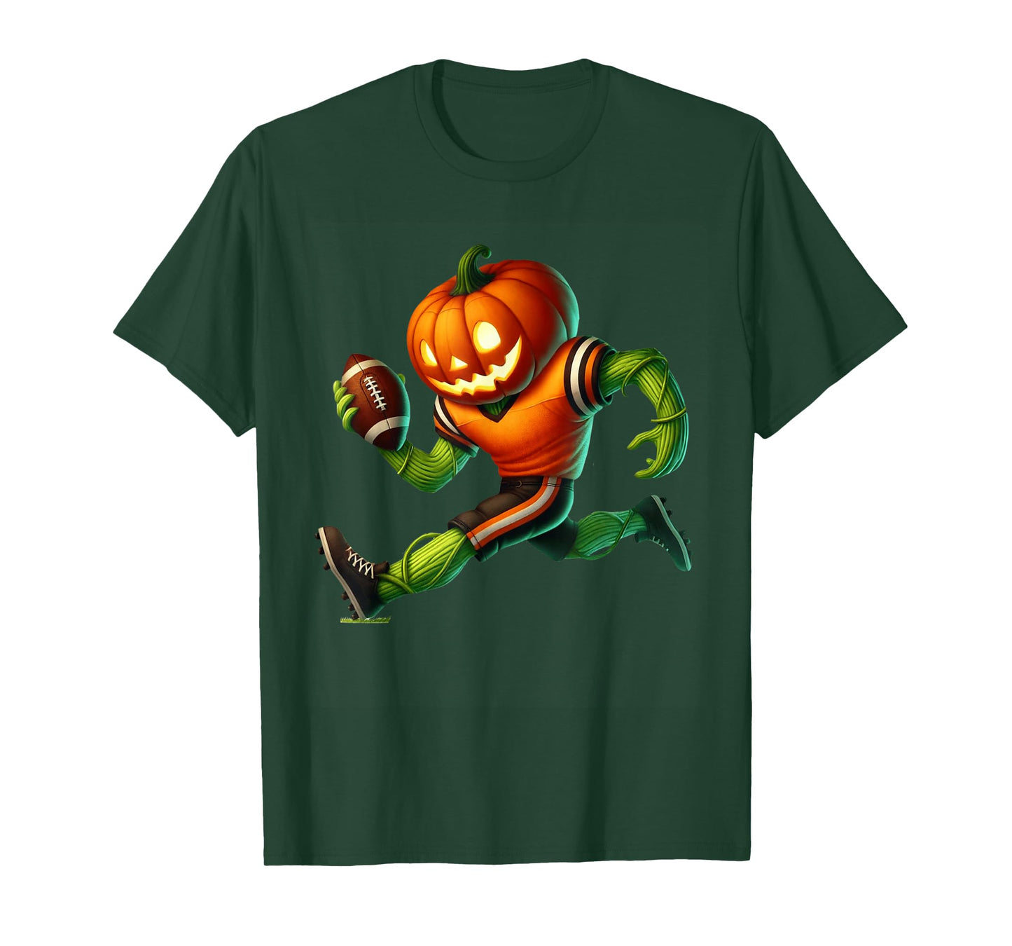 Pumpkin Face Football Halloween Costume Men Boys Kids T-Shirt