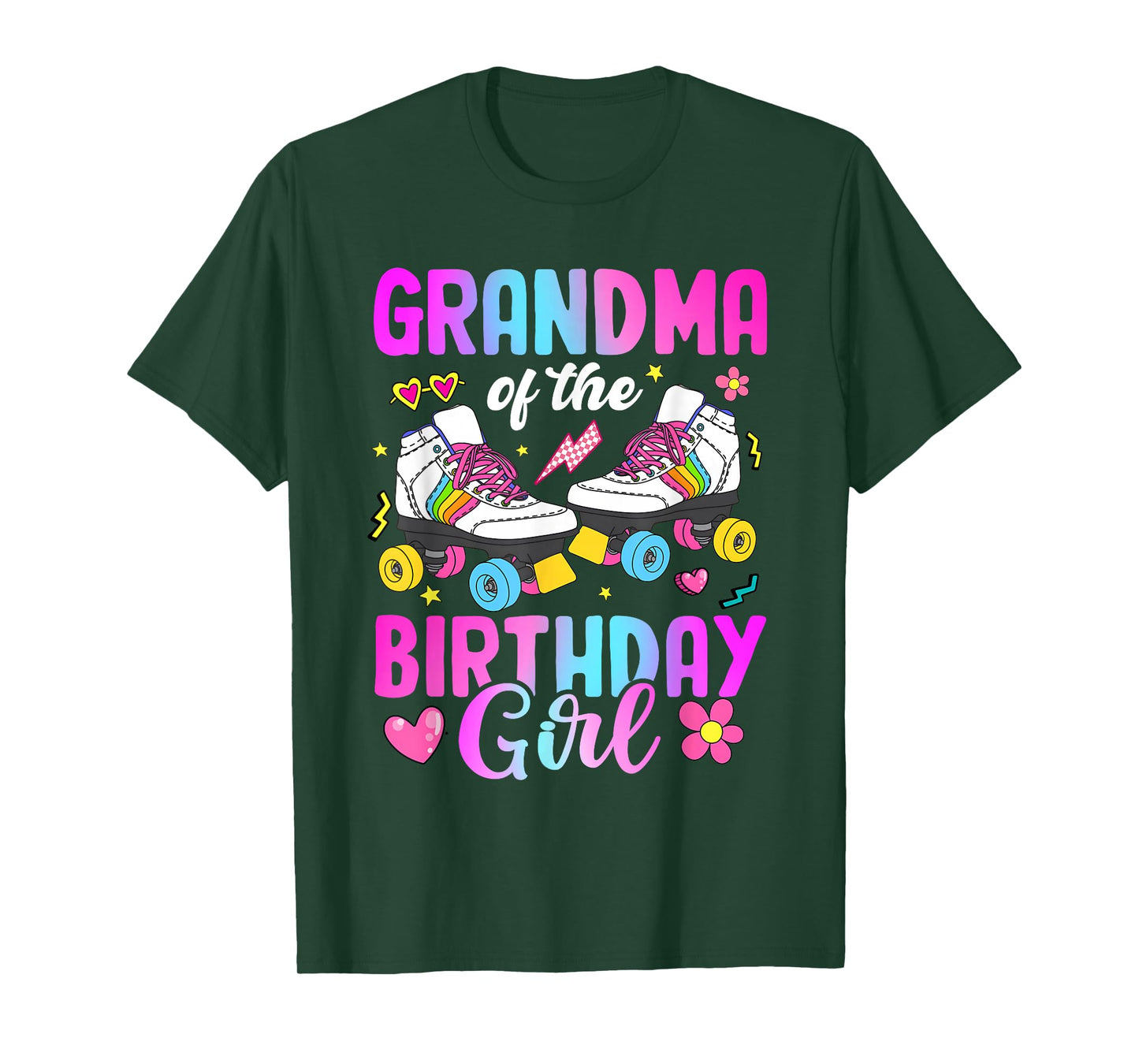 Grandma Of The Birthday Girl Rolling Skate Bday Family T-Shirt