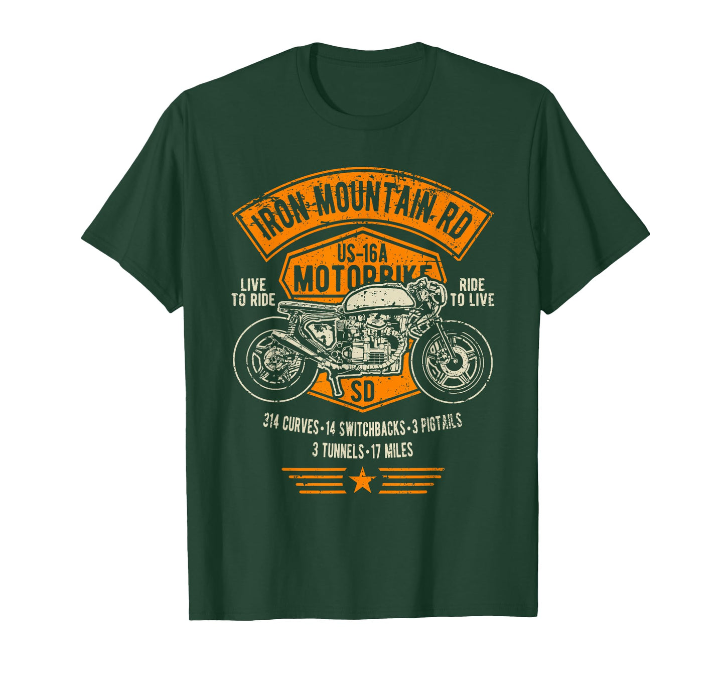 Iron Mountain Road US-16A South Dakota Motorcycle Design T-Shirt
