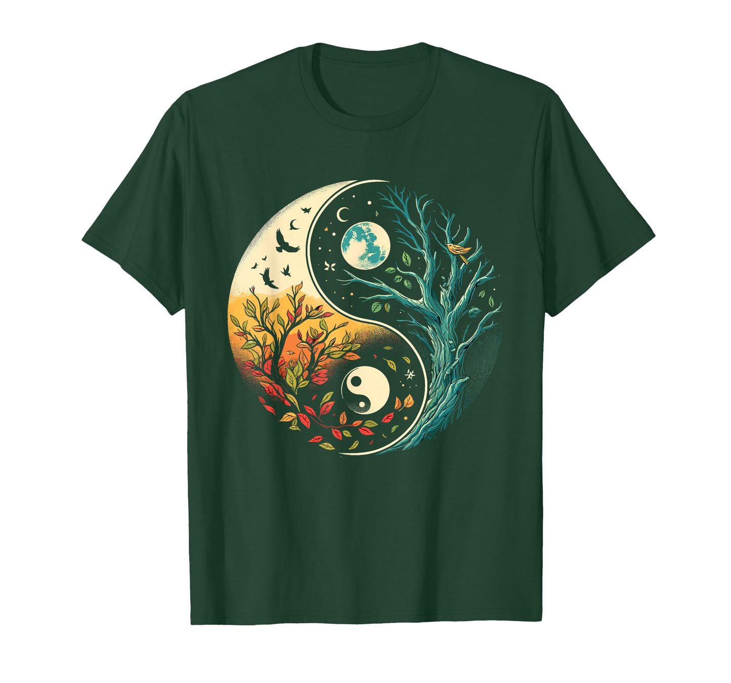 Yin Yang Tree Japanese Buddhist Zen T-Shirt