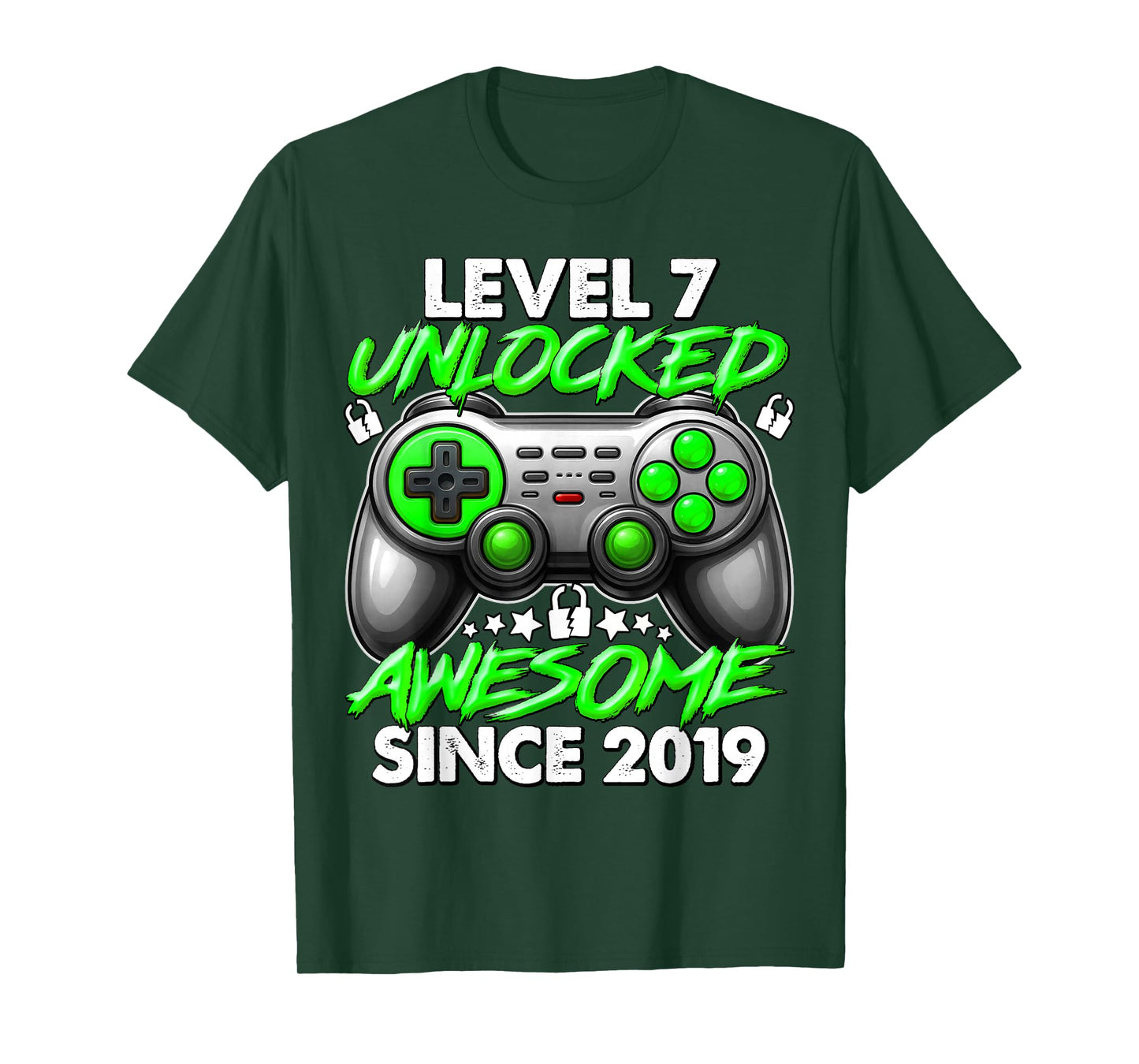 Level 7 Unlocked 7 Year Old Gifts for Boys 7th Birthday Boy T-Shirt