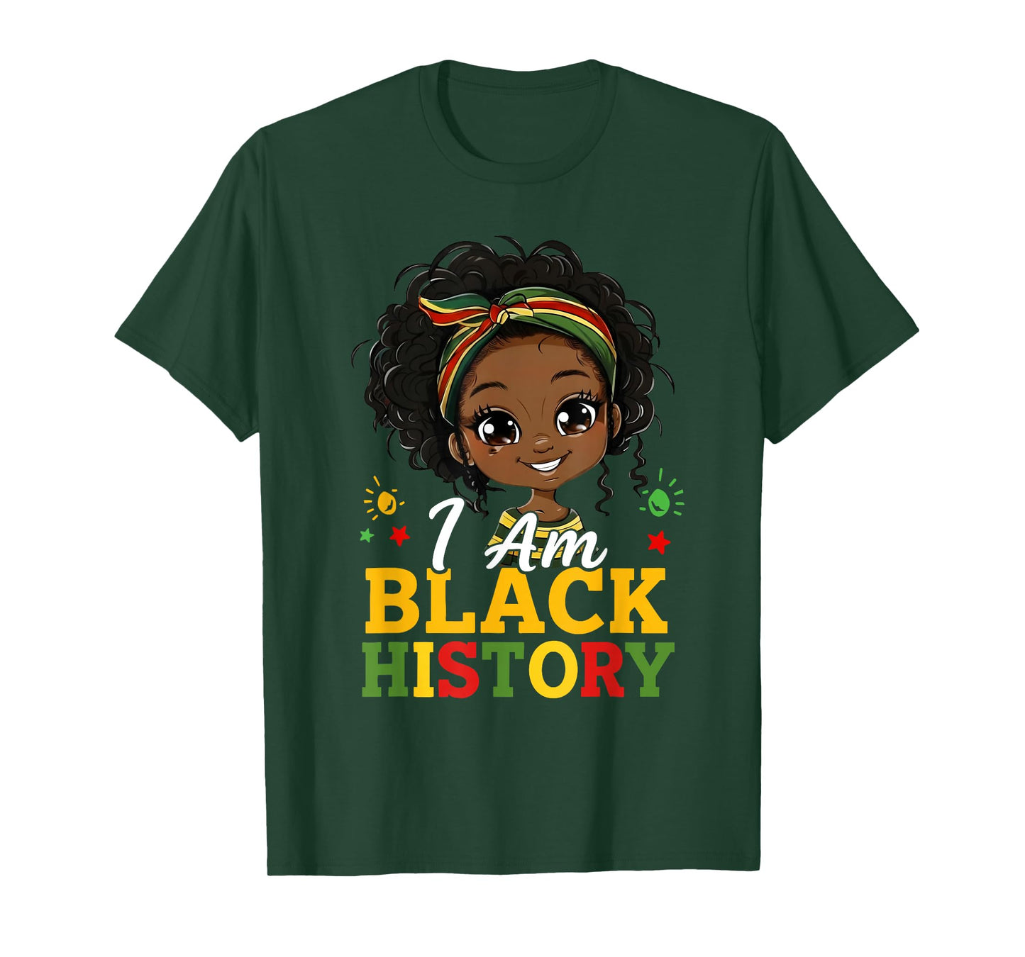 I Am Black History Month African American Black Girl Kid T-Shirt