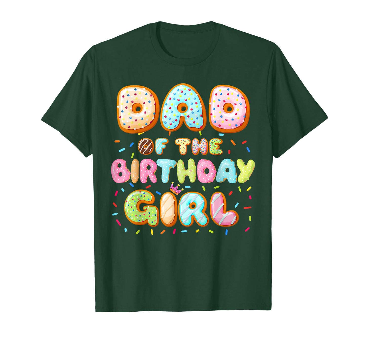 Dad Of The Birthday Girl Sweet Donut Birthday Family T-Shirt