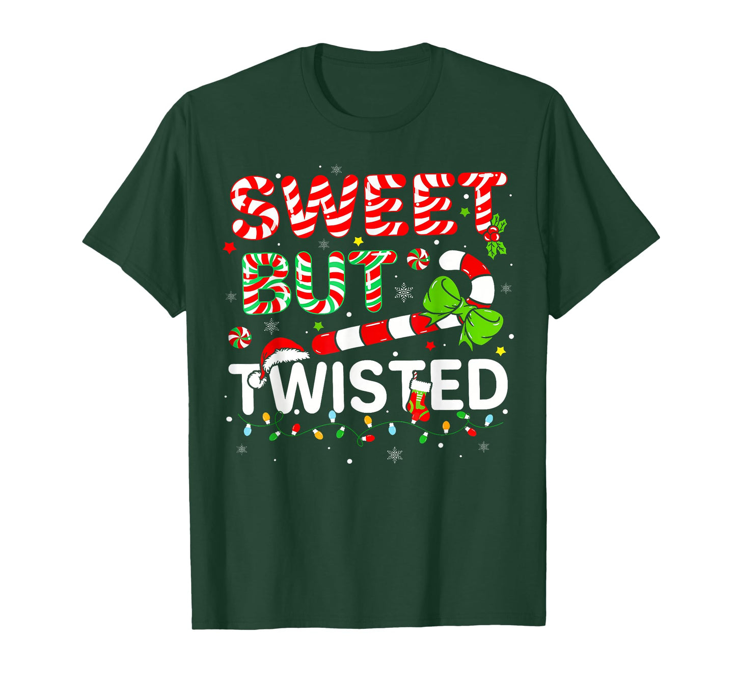 Sweet But Twisted Funny Christmas Candy Cane Xmas Holiday T-Shirt
