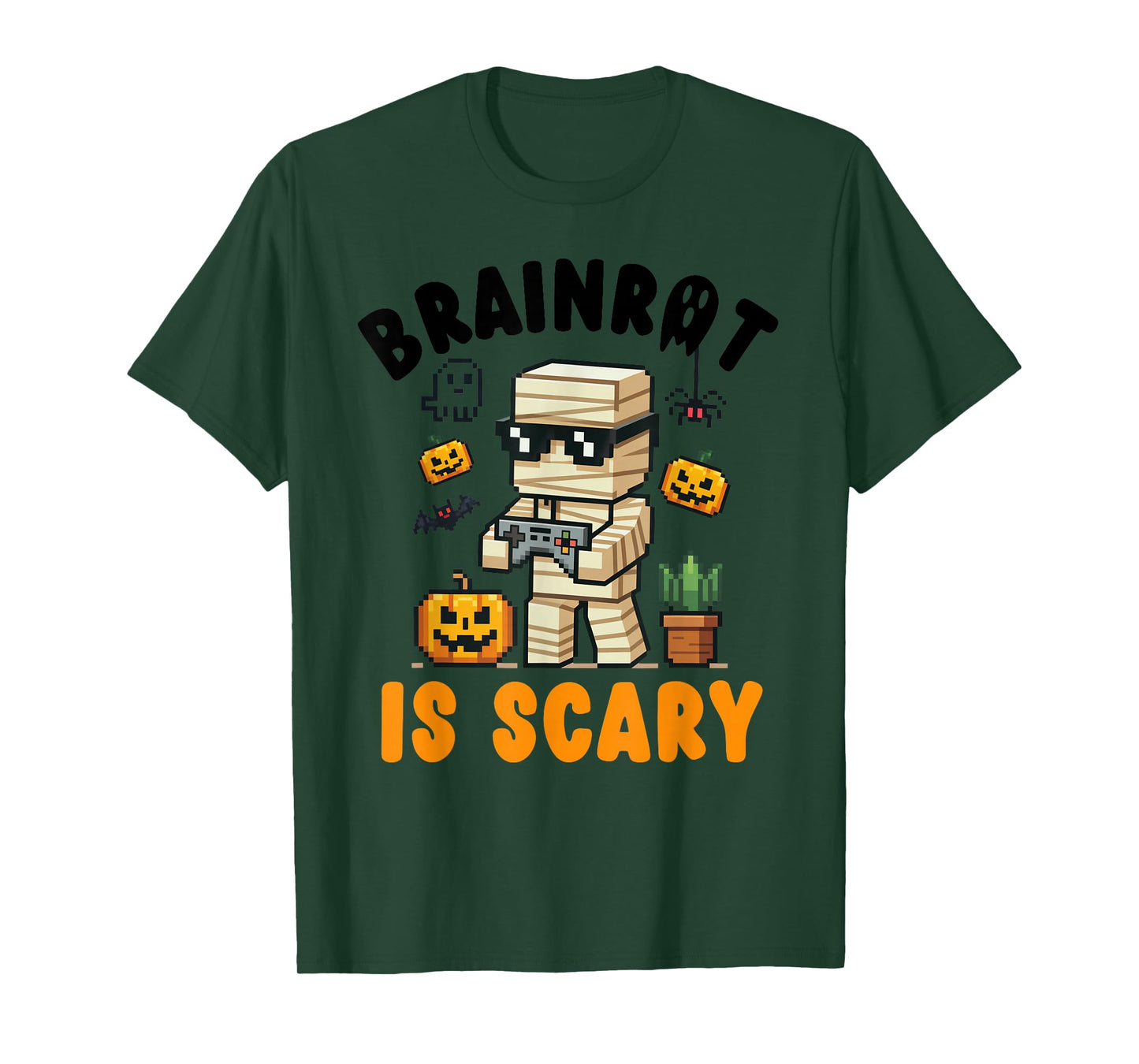Brain Rot Costume Shirt Kids Halloween Scary Teen Boys Gamer T-Shirt