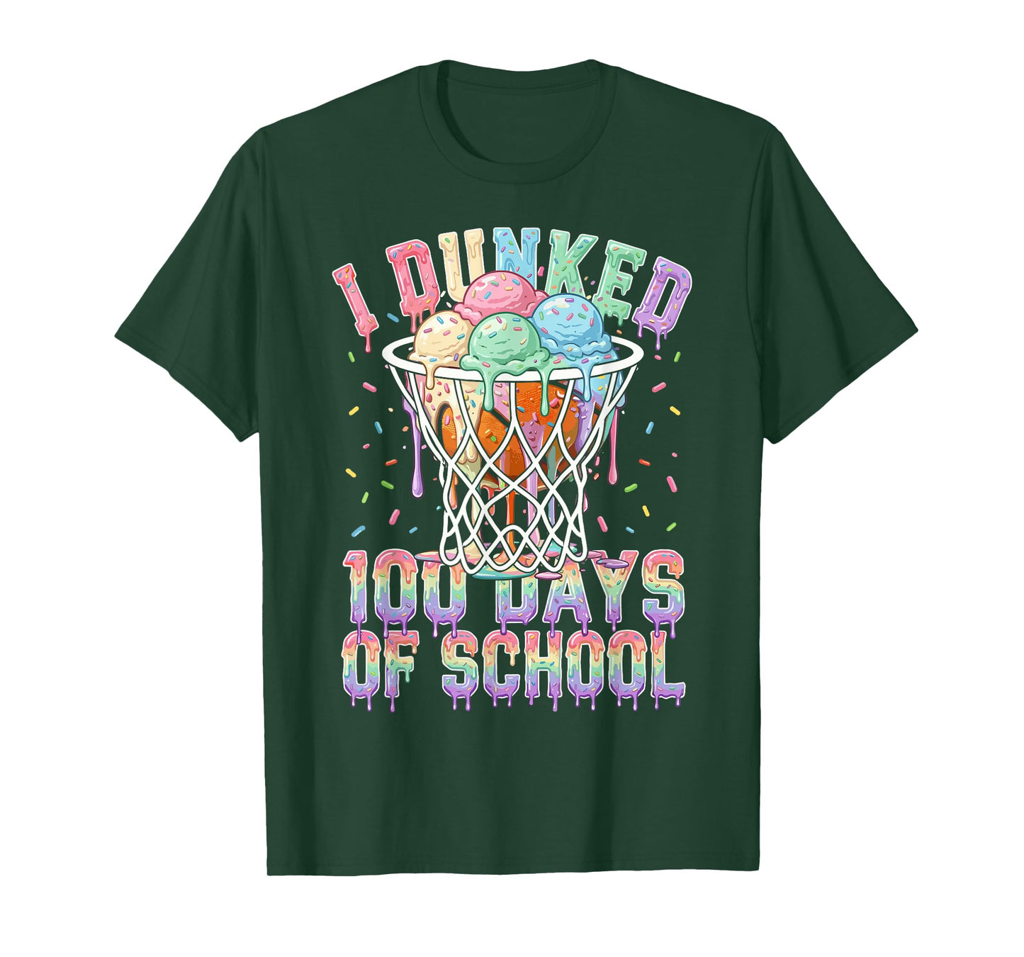 100 Days of School Basketball for Boys Kids 100th Day T-Shirt