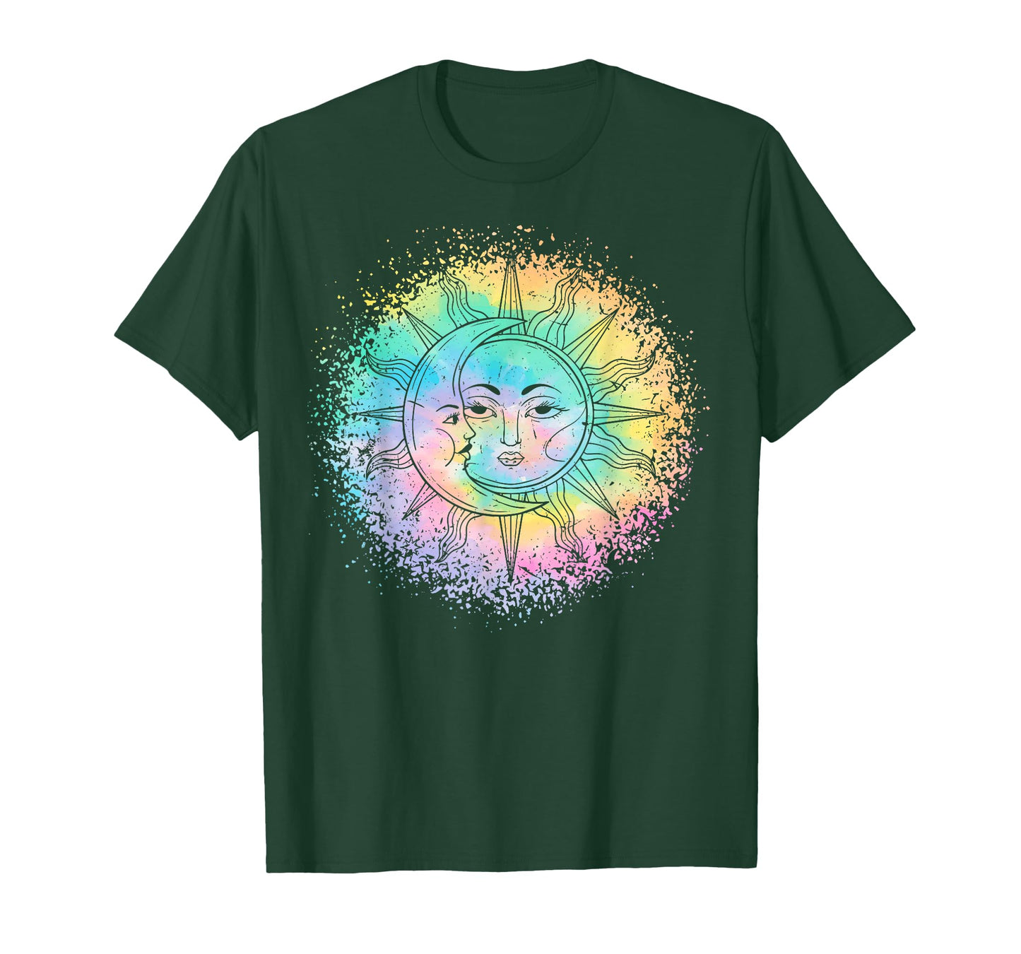 Sun and Moon Tie Dye casual Hipster Boho Funny Cute graphic T-Shirt
