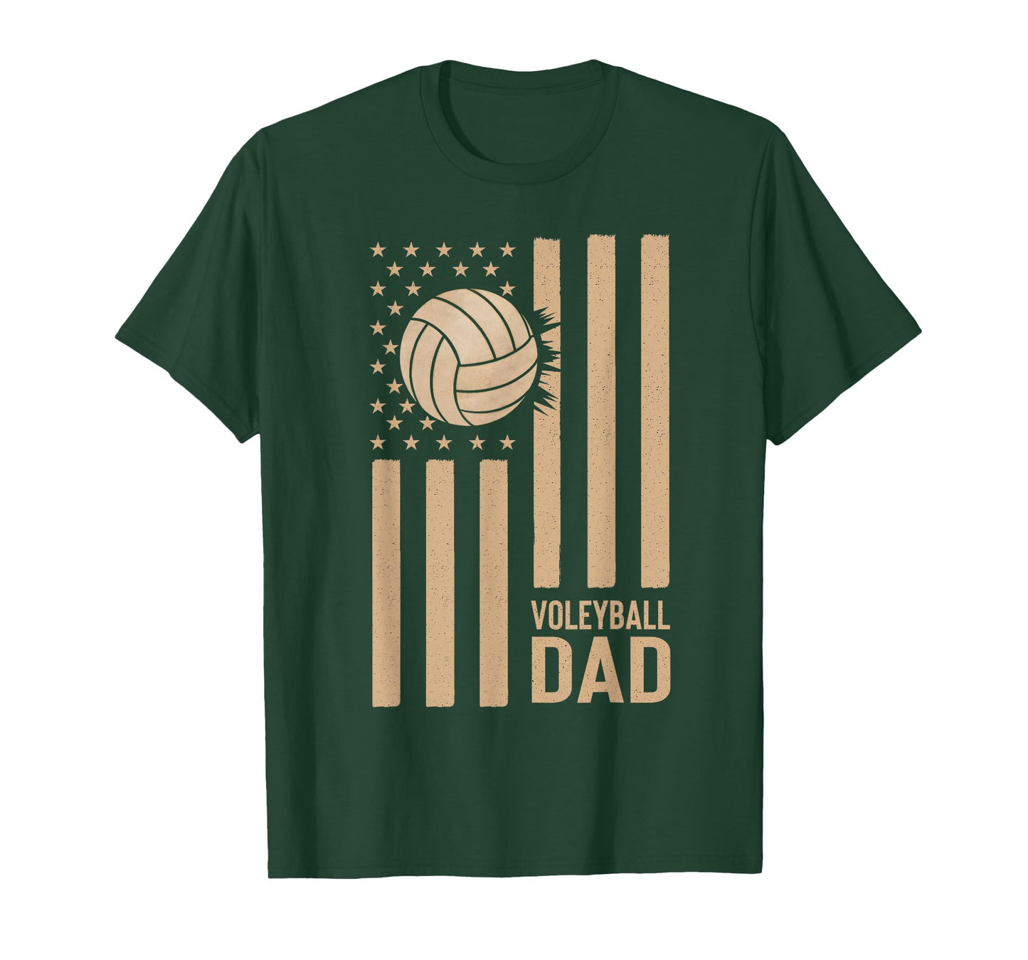 Vintage Volleyball Dad USA Flag Retro Fathers Day Daddy Men T-Shirt