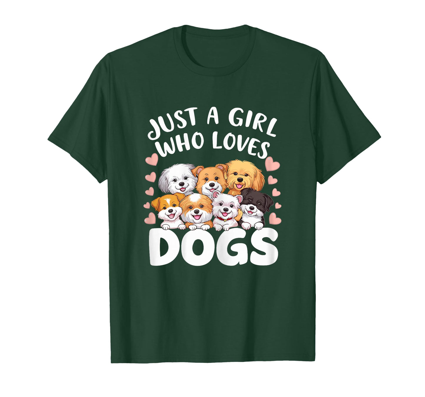 Dog Lover Just a Girl who loves Dogs Dog Girl T-Shirt