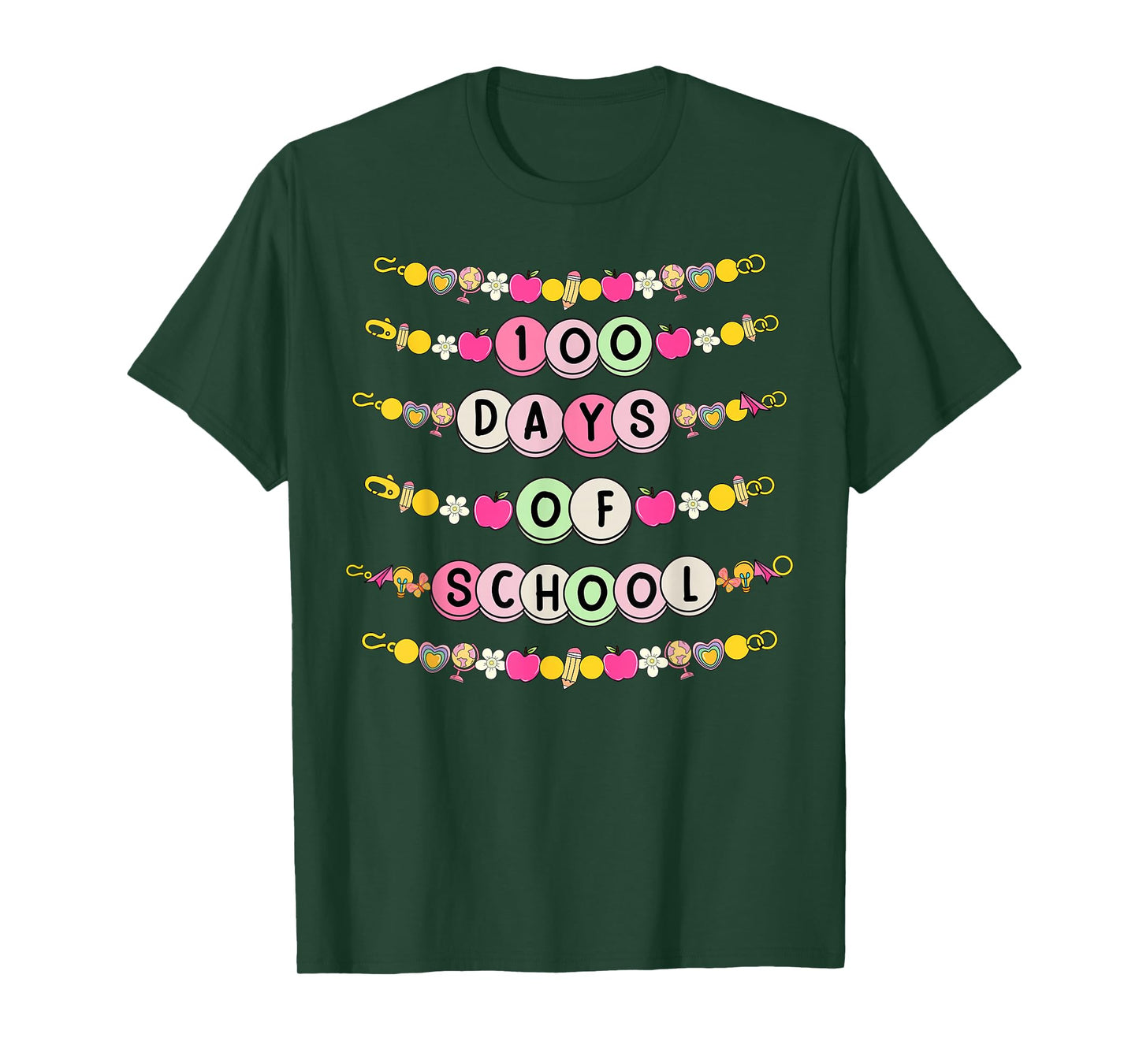 100 Days of School Friendship Bracelets 100 Days Smarter Kid T-Shirt
