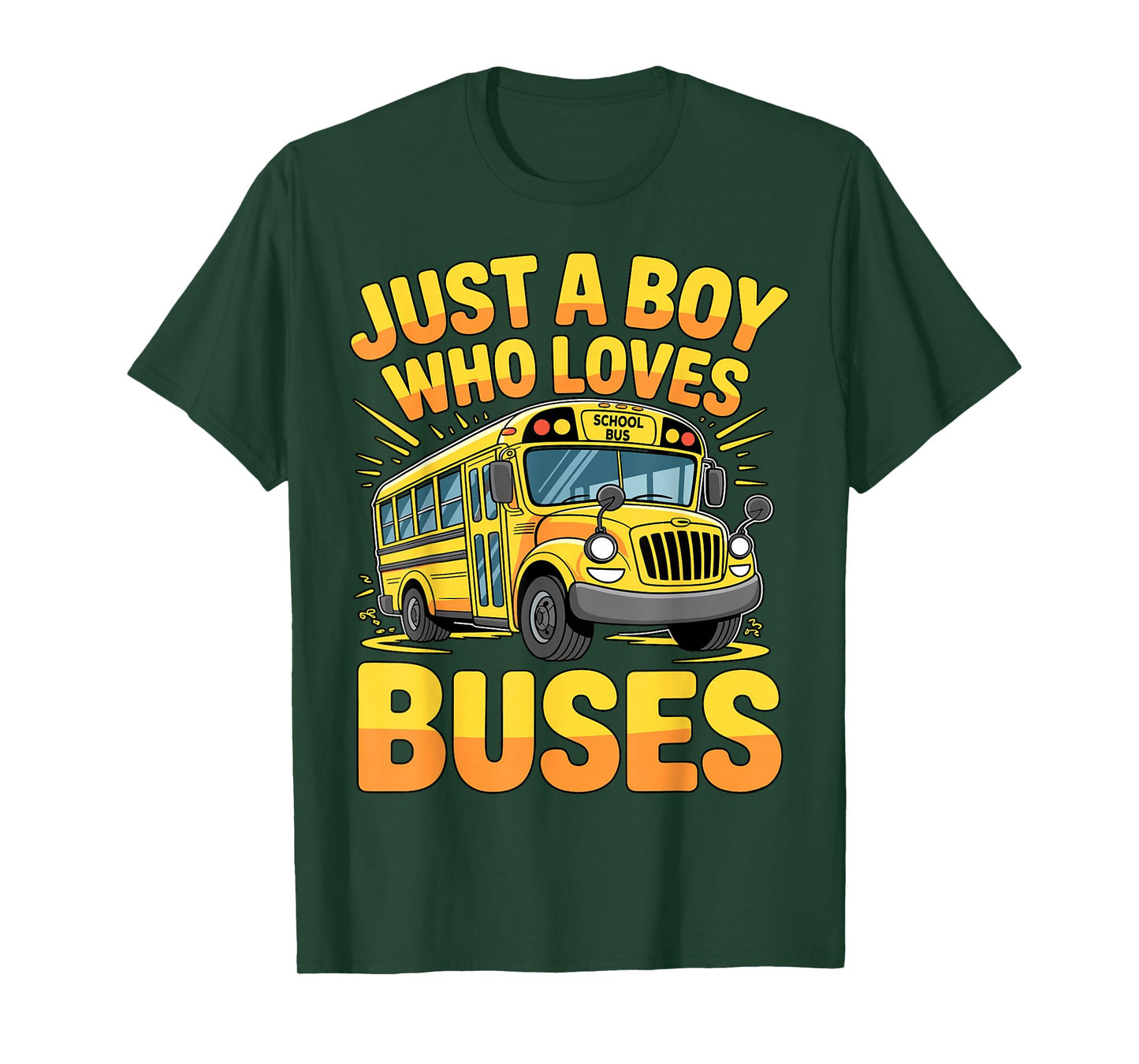 Just a Boy who Loves Buses School Bus T-Shirt