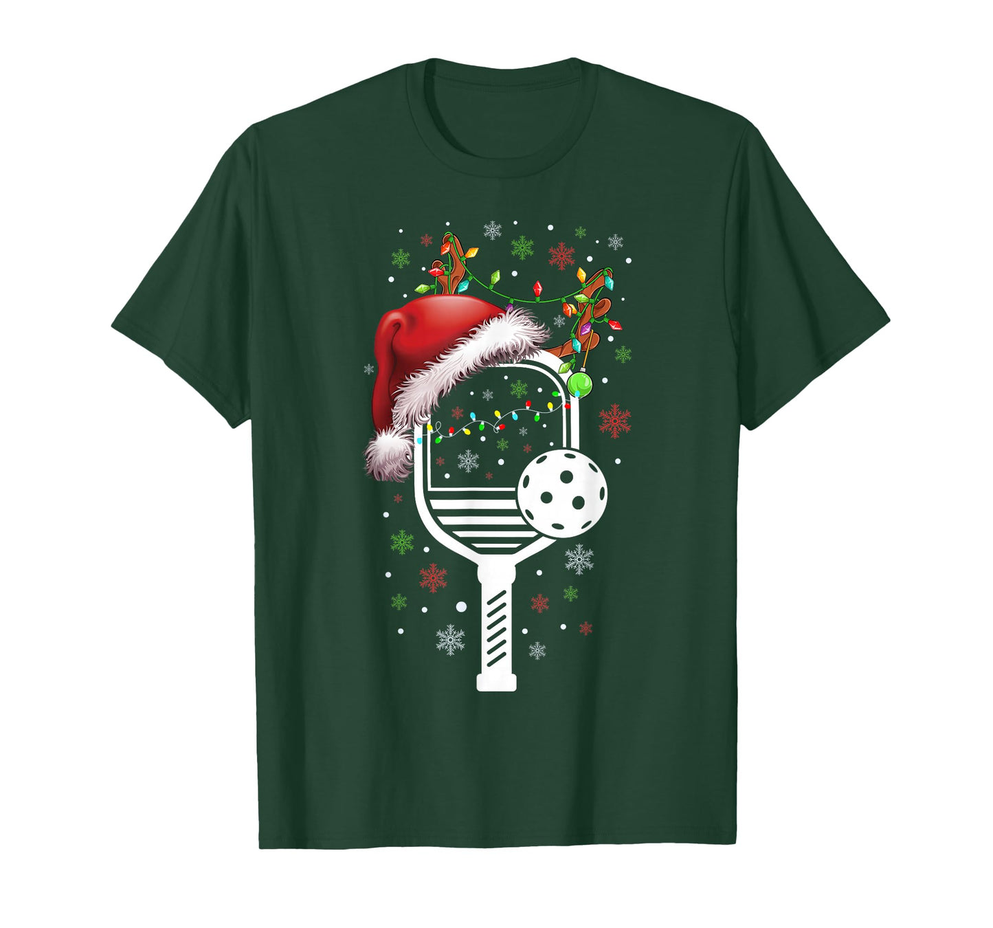Pickleball Player Christmas Holiday Reindeer Xmas Women Men T-Shirt