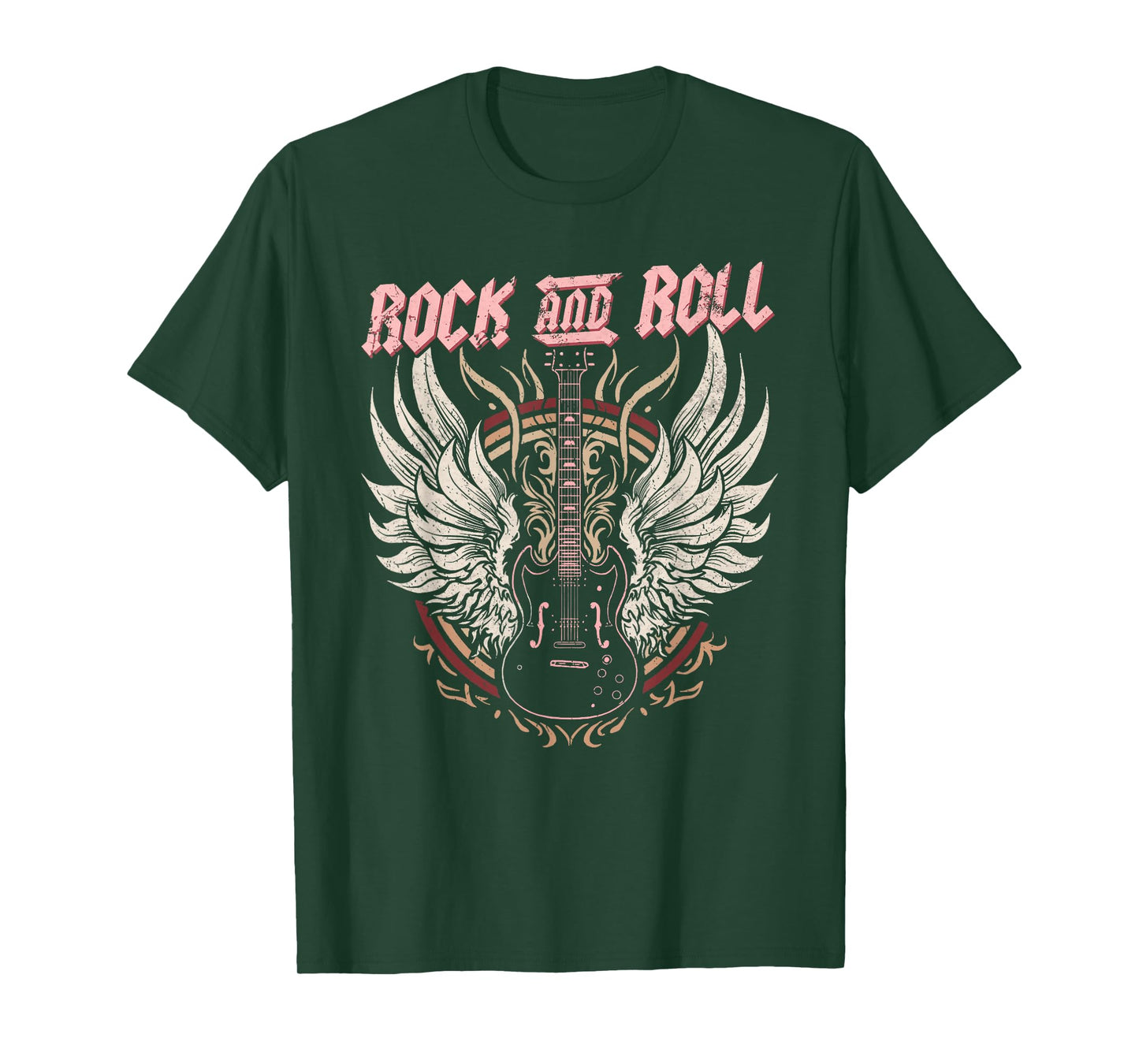 Rock & Roll Guitar Vintage ROCK Women Rock Band Music T-Shirt