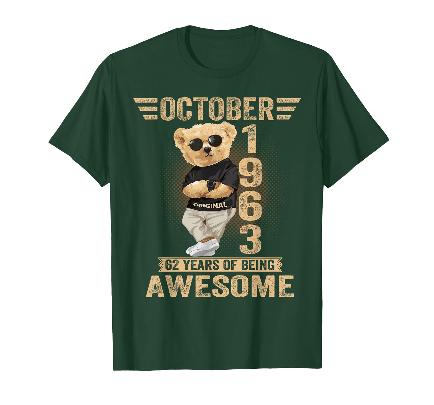 October 62nd Birthday Men Women 1963 Awesome Teddy Bear T-Shirt