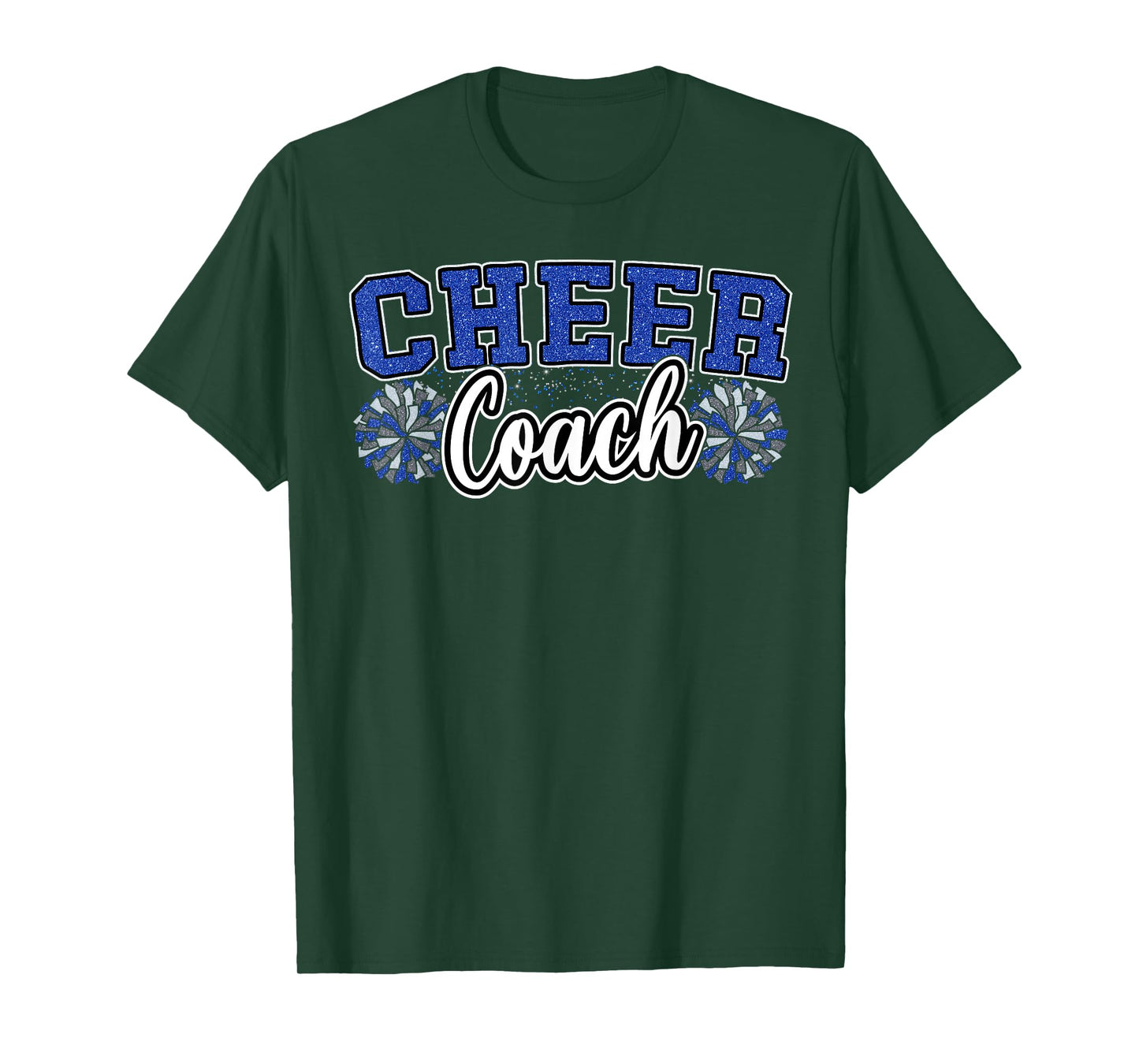 Loud Proud Cheer Coach Pom Poms Blue Cheerleader Women T-Shirt