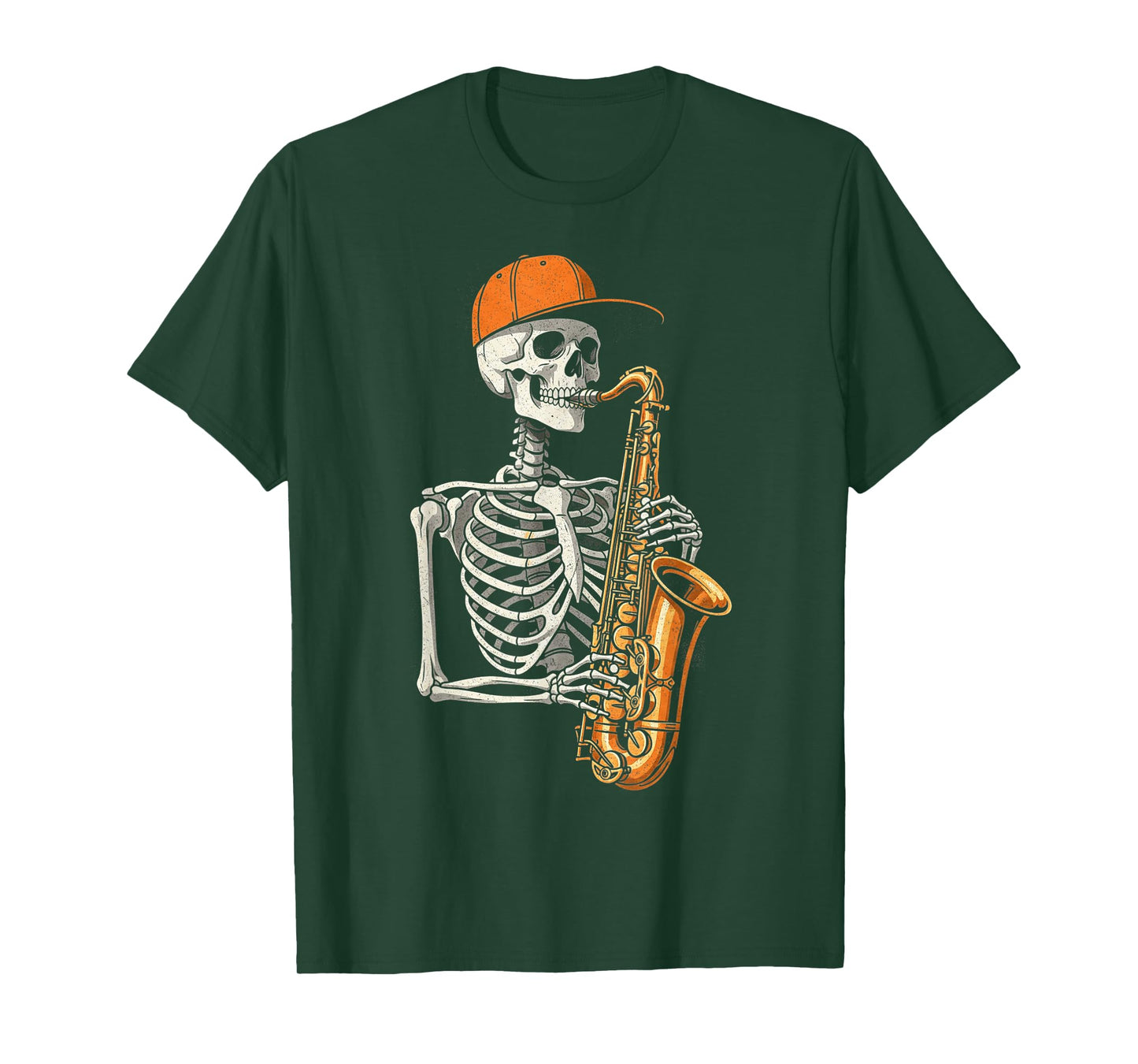 Skeleton Saxophone Halloween Funny Spooky Skeleton Saxophone T-Shirt
