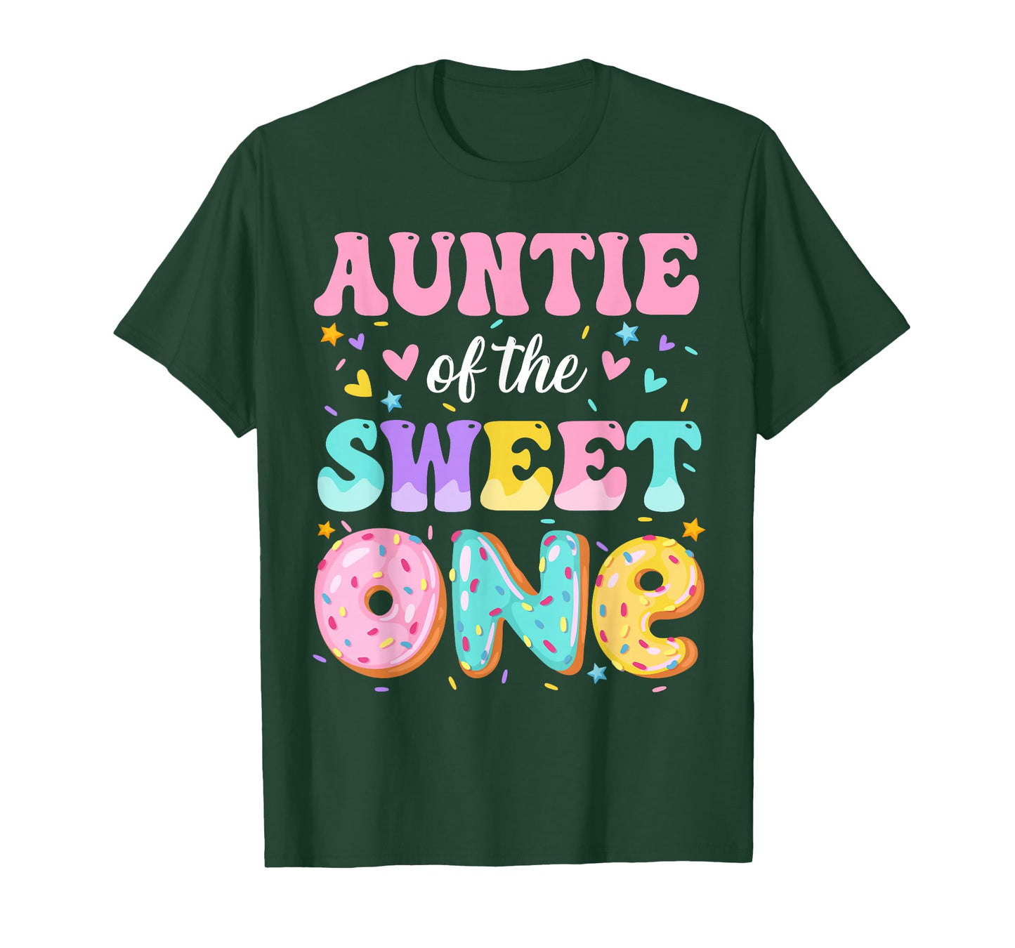 Auntie Of The Sweet One 1st Birthday Donut Bday Party T-Shirt